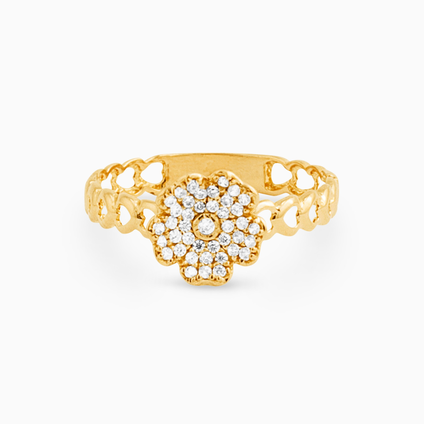 21K Gold Cubic Zirconia Statement Ring