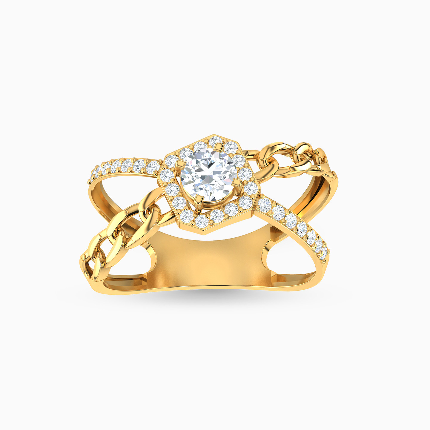 Twist Cubic Zirconia Ring in 21K Gold Twist Cubic Zirconia Ring in 21K Gold
