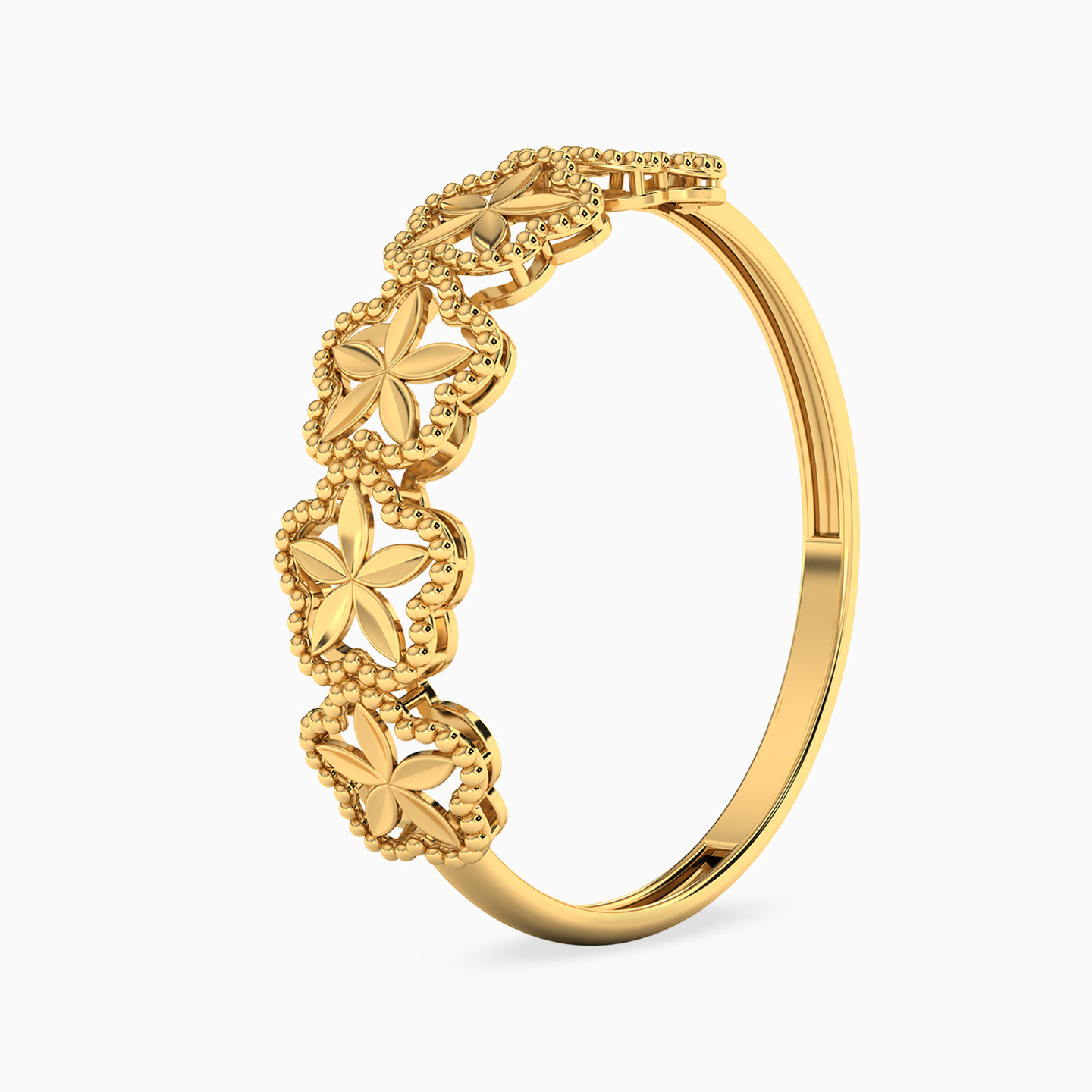 خاتم توينز ذهب زهرة عيار 21 قيراط مزين بأحجار الزركون - 3 خاتم توينز ذهب زهرة عيار 21 قيراط مزين بأحجار الزركون - 3