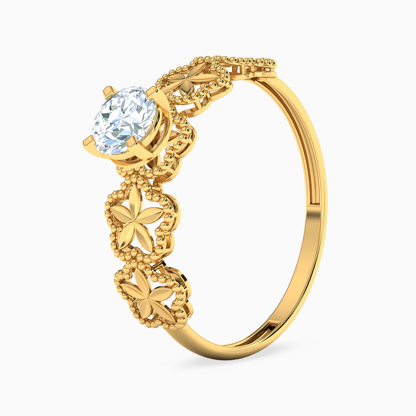 21K Gold Cubic Zirconia Twins Ring - 2