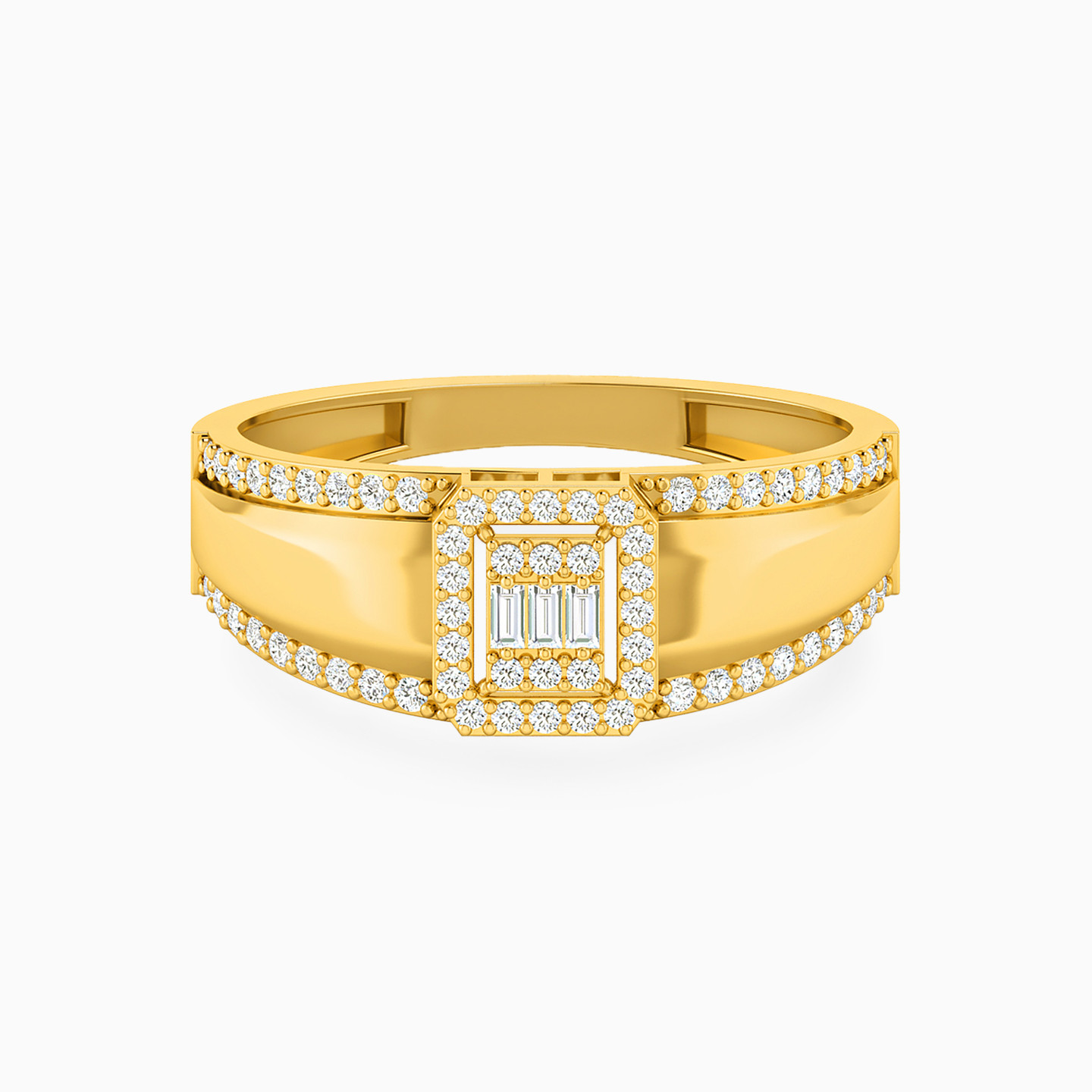 Square Cubic Zirconia Ring in 21K Gold