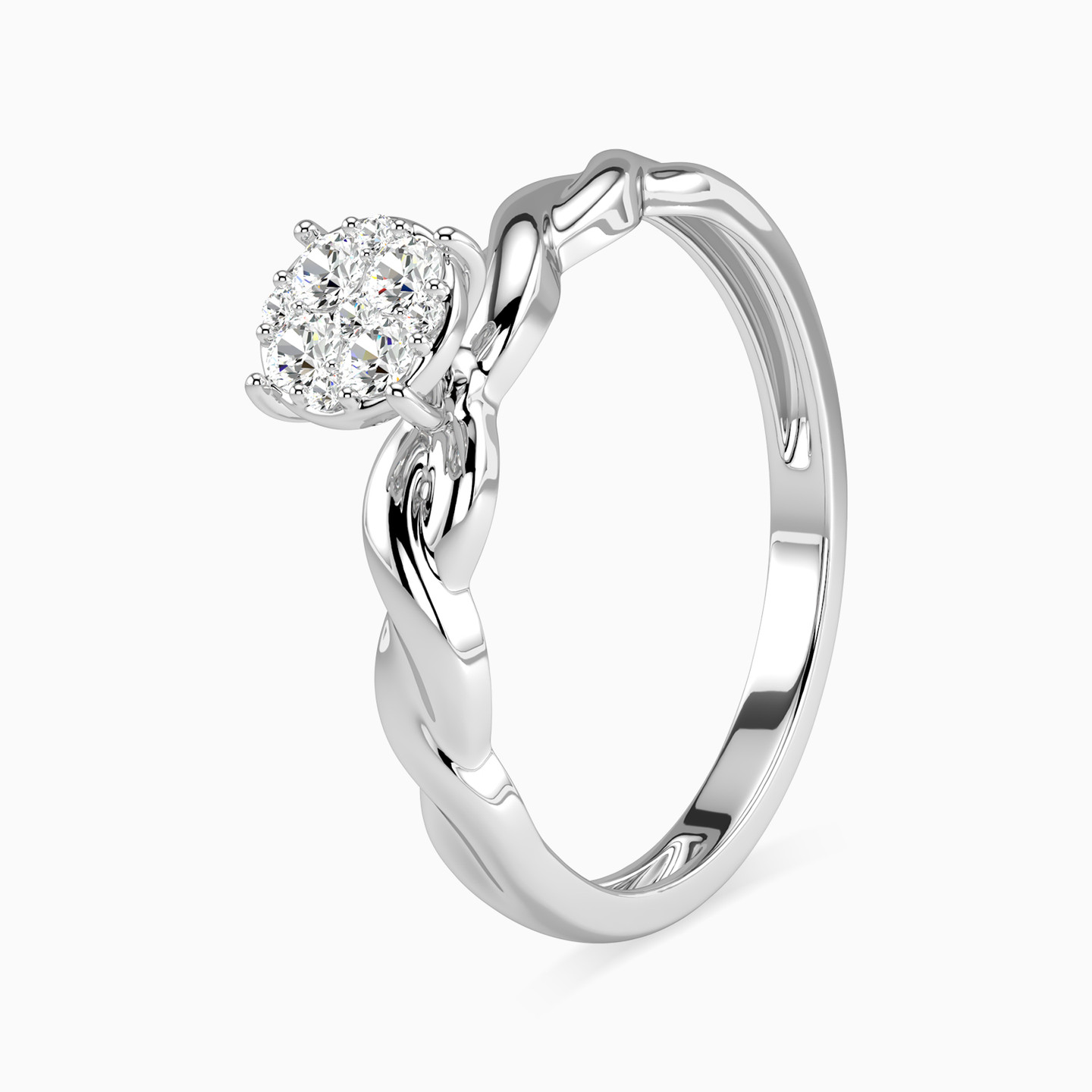 خاتم توينز ذهب دائري عيار 18 قيراط مزين بالألماس - 3 خاتم توينز ذهب دائري عيار 18 قيراط مزين بالألماس - 3