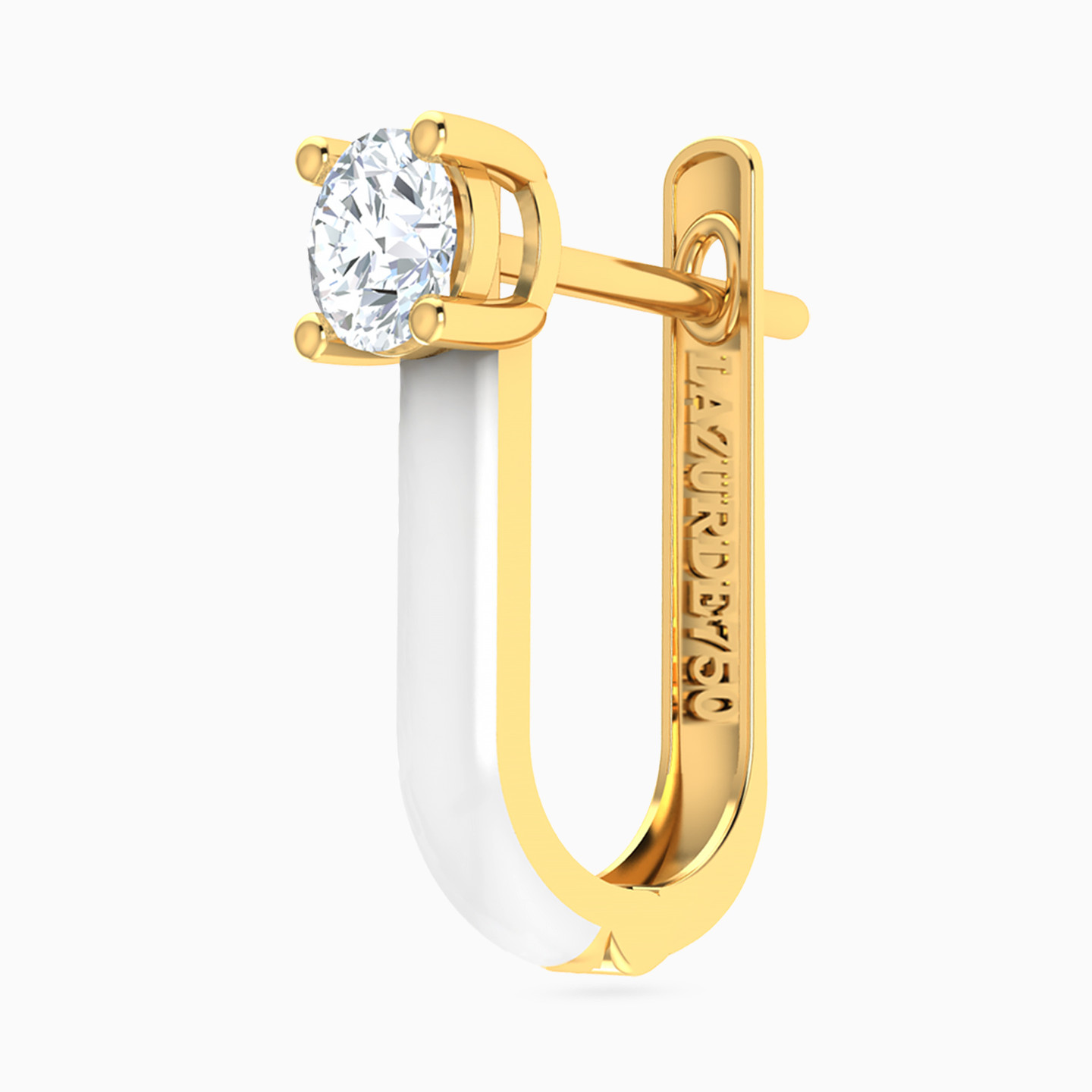 أقراط دائرية ذهب مطلية بالمينا عيار 18 قيراط مزينة بأحجار الزركون - 3 أقراط دائرية ذهب مطلية بالمينا عيار 18 قيراط مزينة بأحجار الزركون - 3