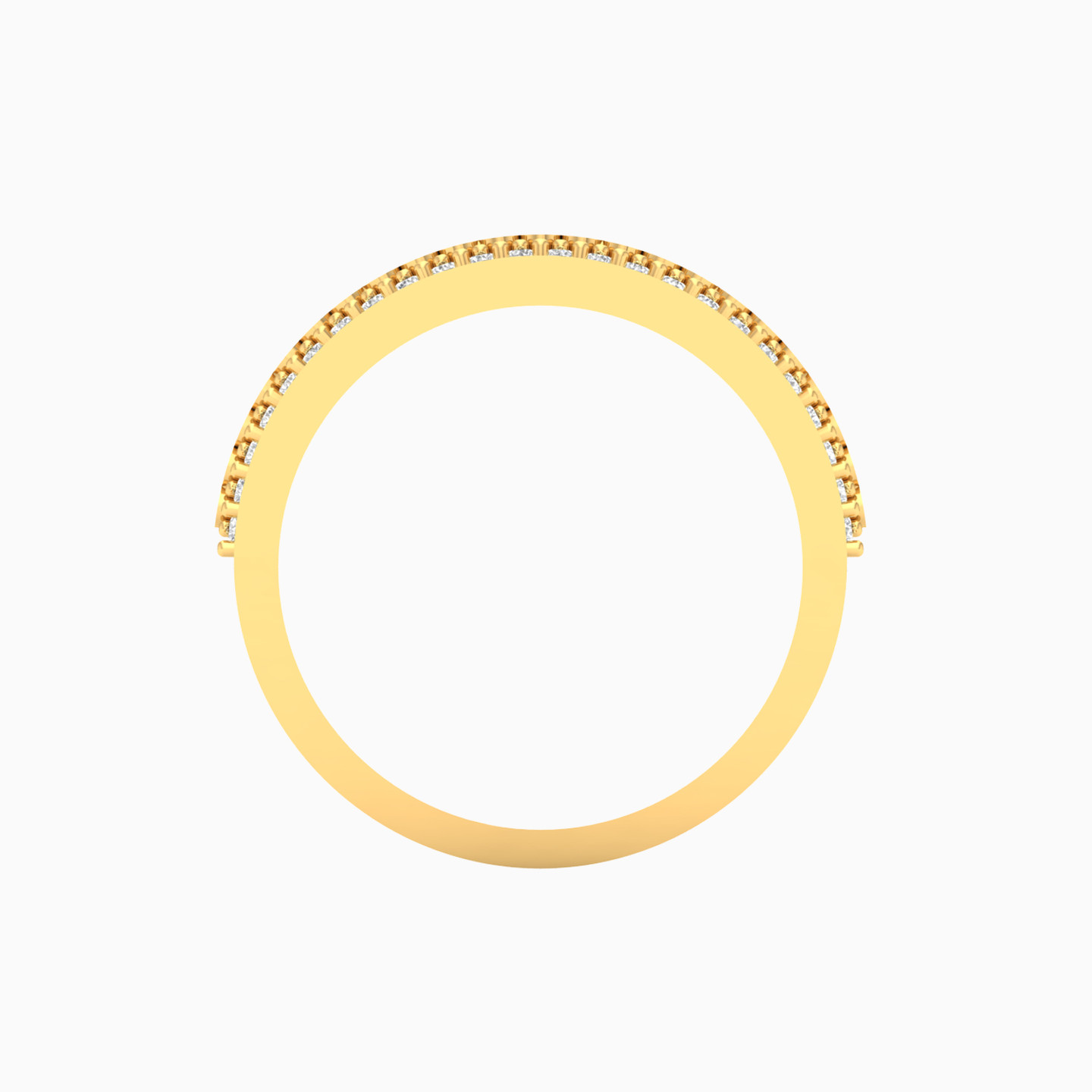 Circle Cubic Zirconia Ring in 18K Gold - 3 Circle Cubic Zirconia Ring in 18K Gold - 3