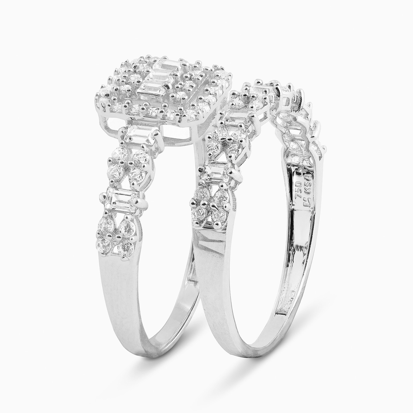 18K Gold Cubic Zirconia Twin Rings