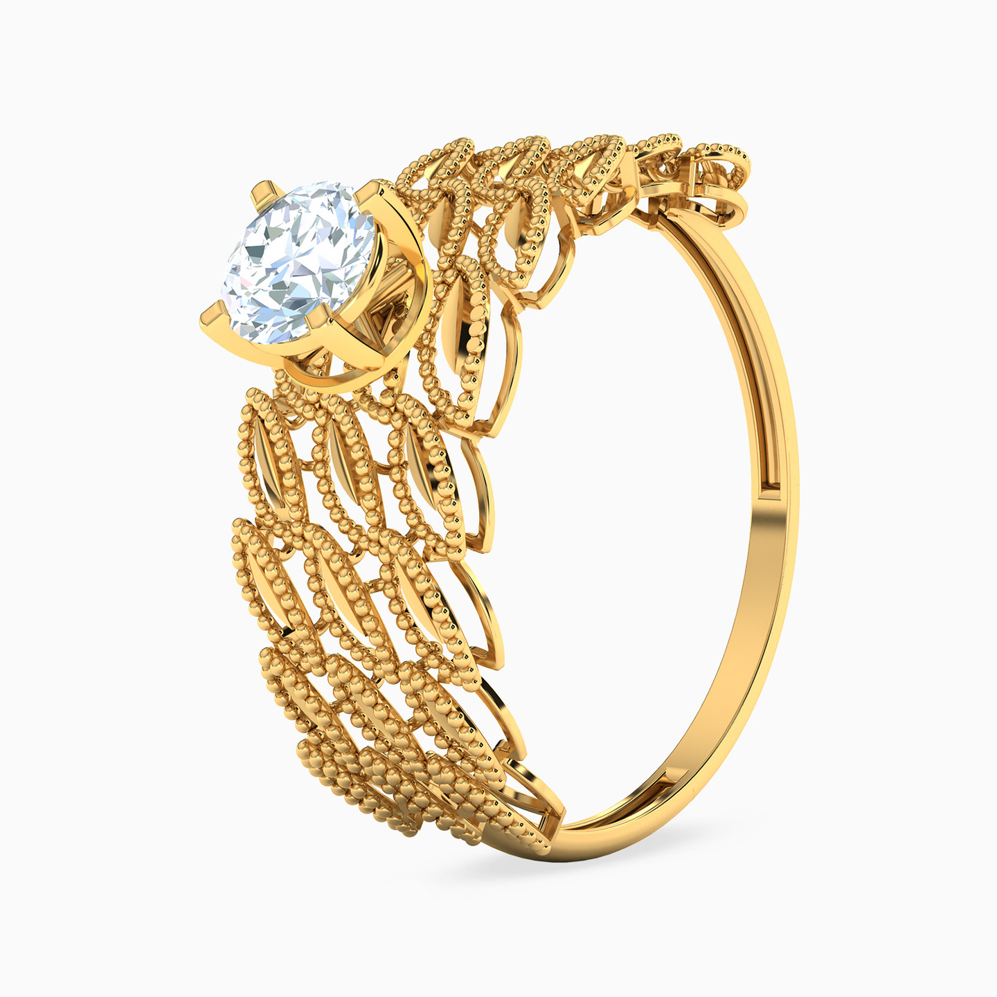 21K Gold Cubic Zirconia Twins Ring - 2