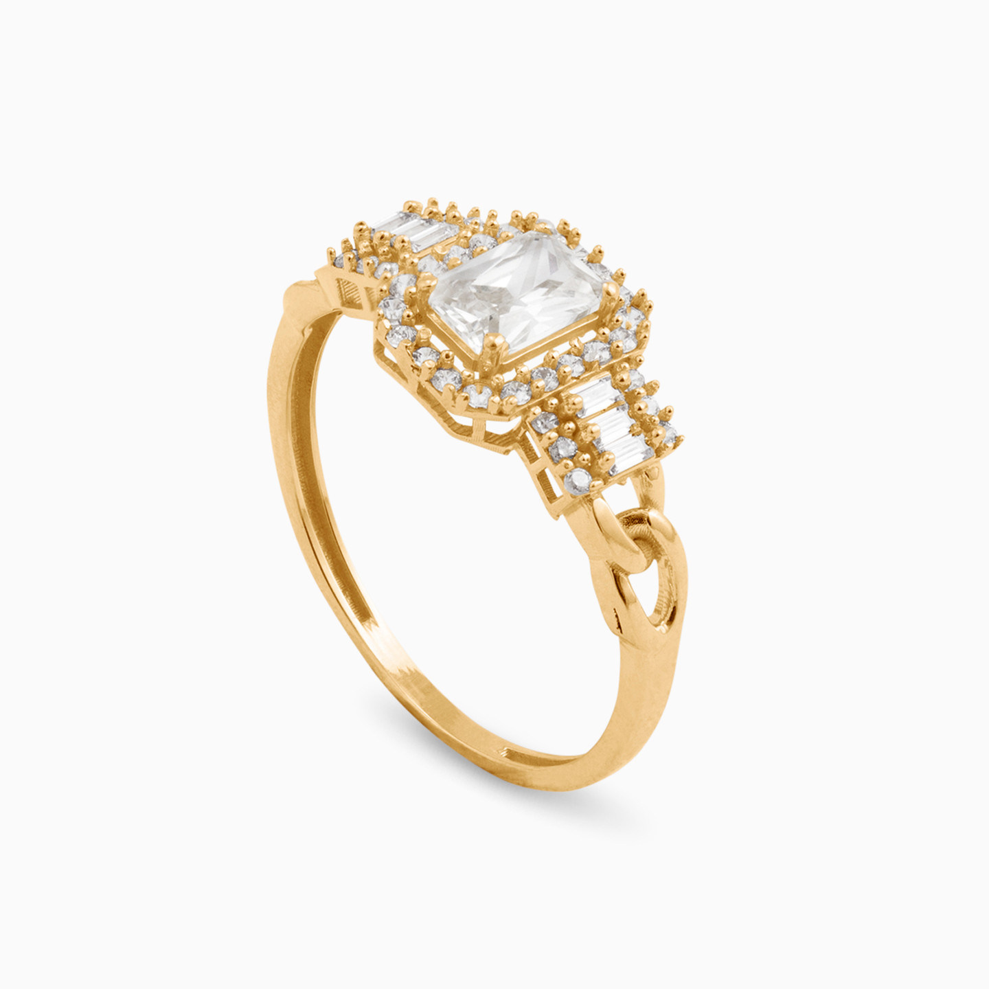 18K Gold Cubic Zirconia Statement Ring - 2