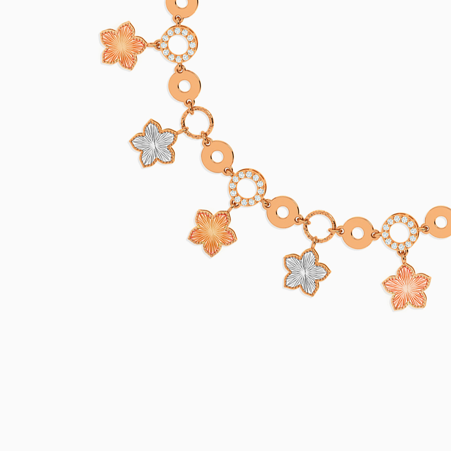 Star Cubic Zirconia Chain Bracelet in 21K Gold - 3 Star Cubic Zirconia Chain Bracelet in 21K Gold - 3