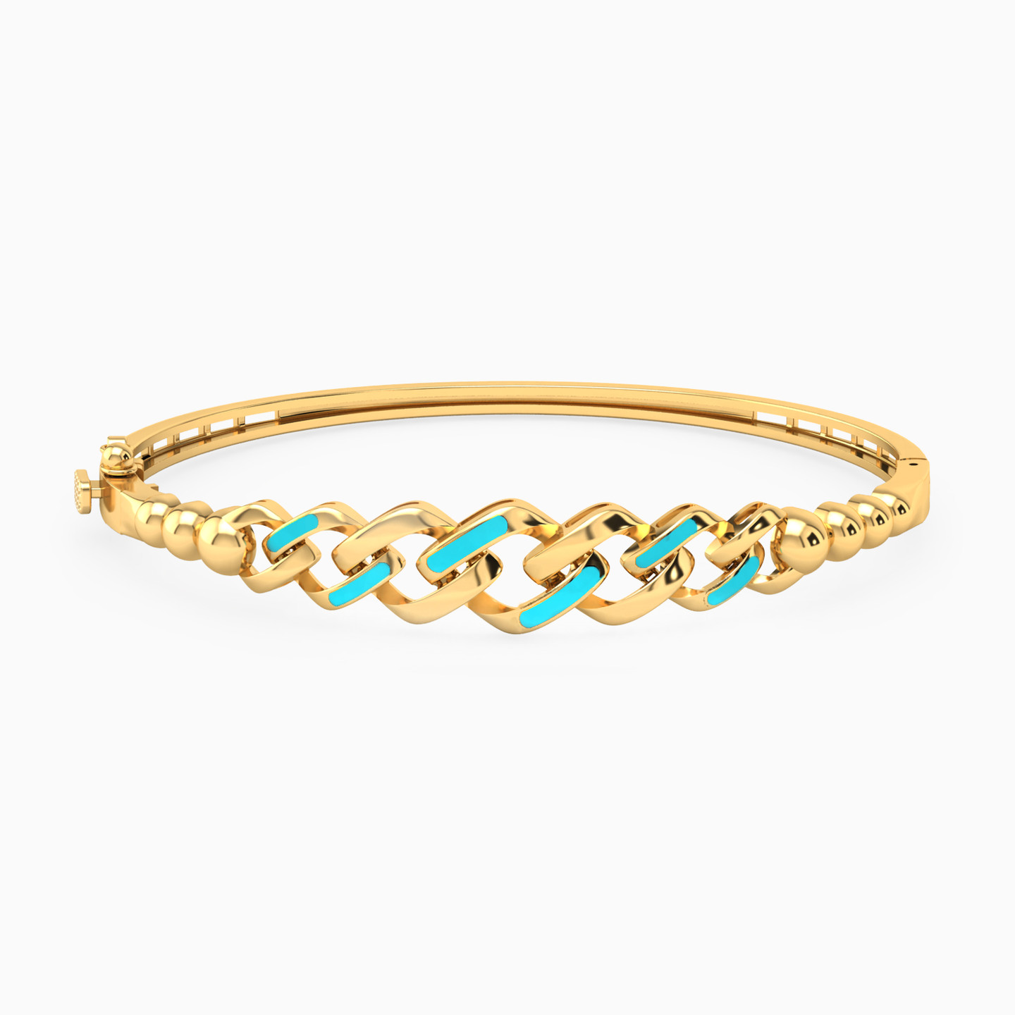 Links Enamel Coated Bangle Bracelet in 18K Gold Links Enamel Coated Bangle Bracelet in 18K Gold