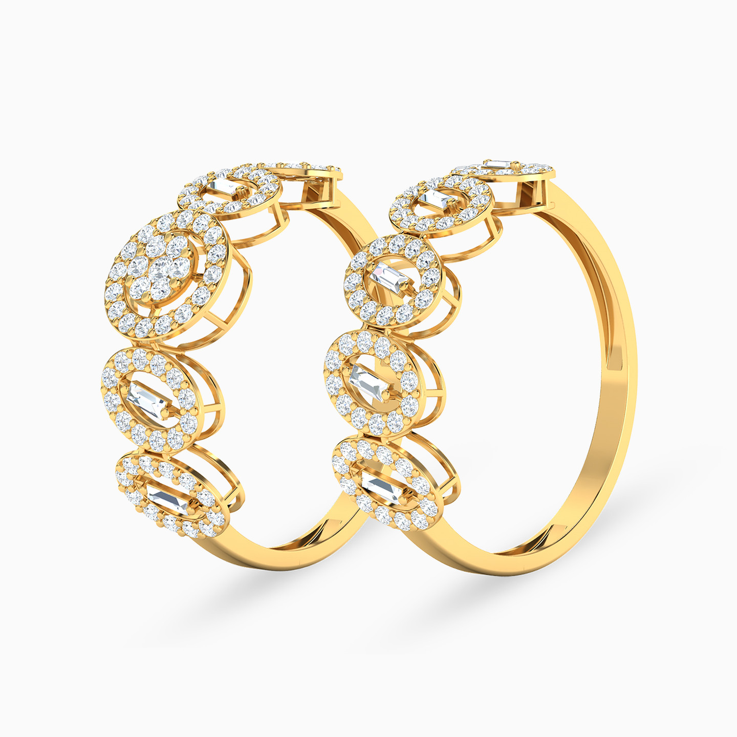 18K Gold Cubic Zirconia Twins Ring