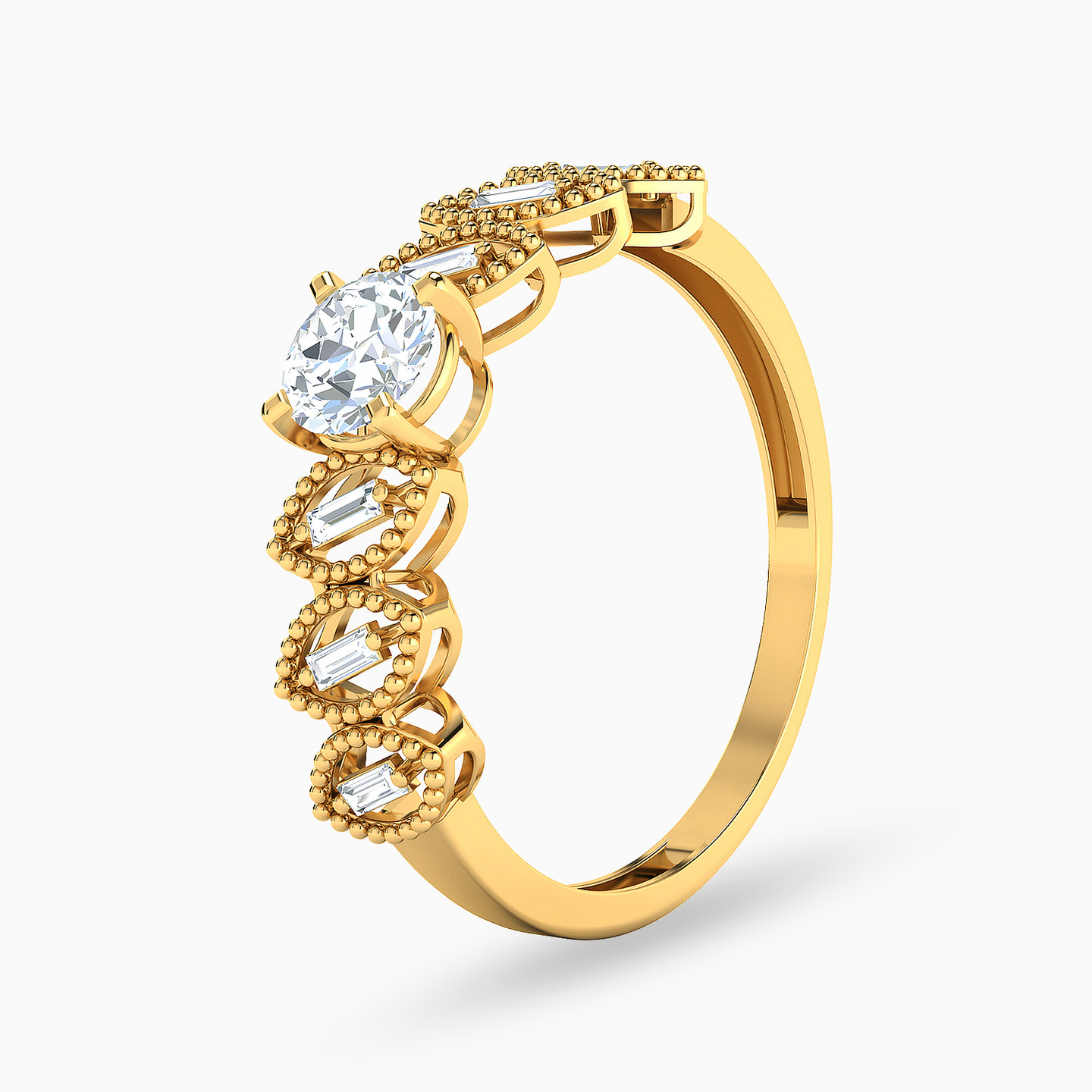 18K Gold Cubic Zirconia Twin Rings - 2