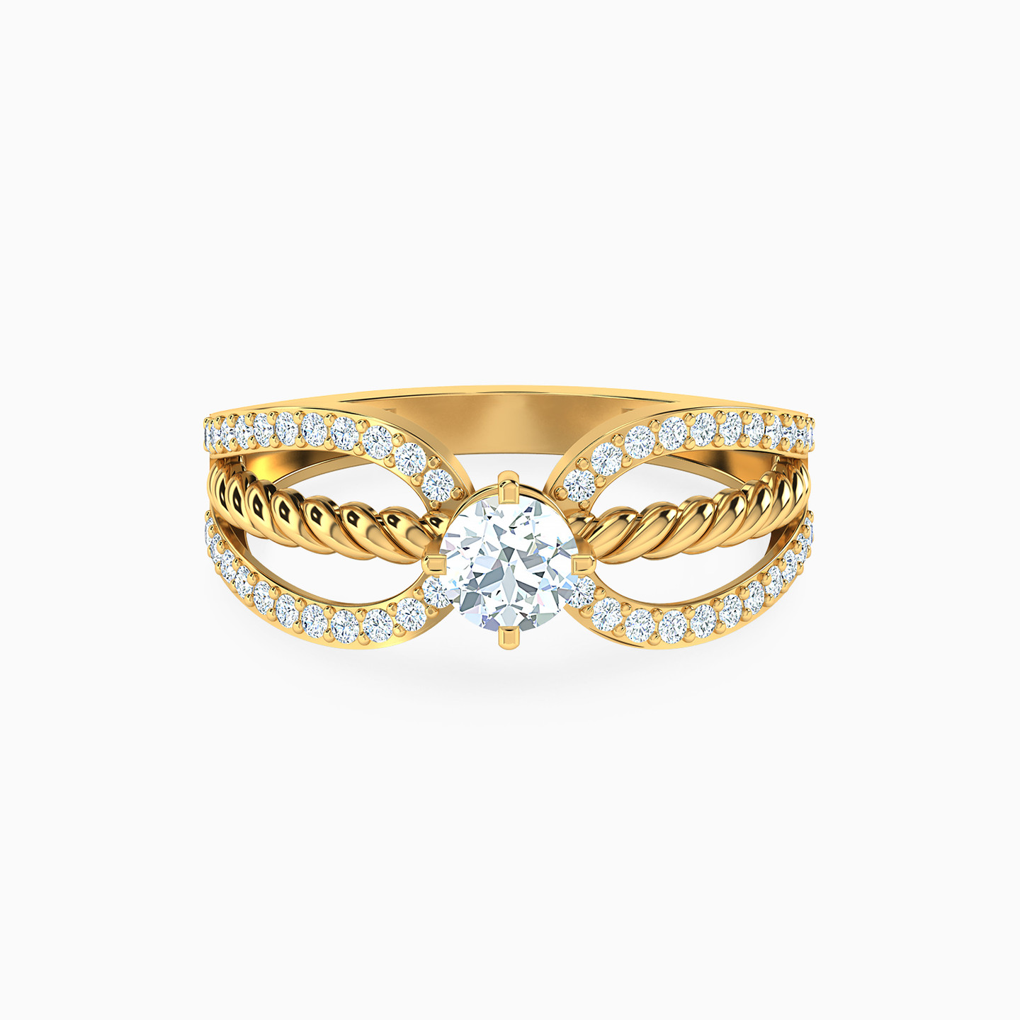 21K Gold Cubic Zirconia Statement Ring