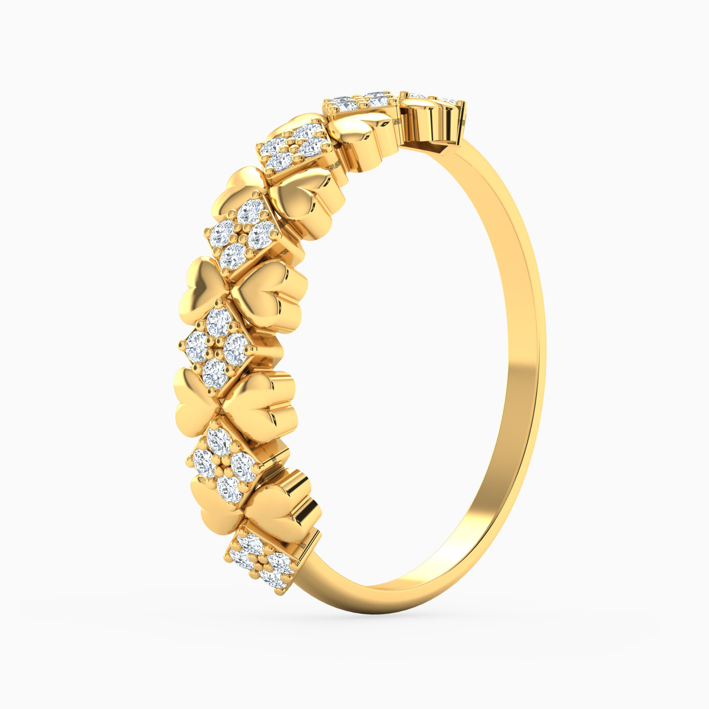 21K Gold Cubic Zirconia Twins Ring - 3