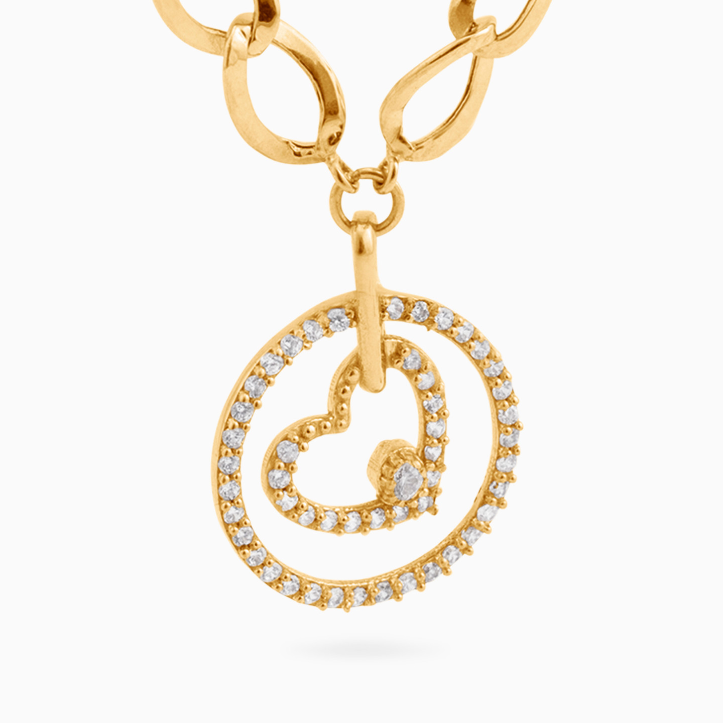 Heart Cubic Zirconia Necklace in 21K Gold Heart Cubic Zirconia Necklace in 21K Gold