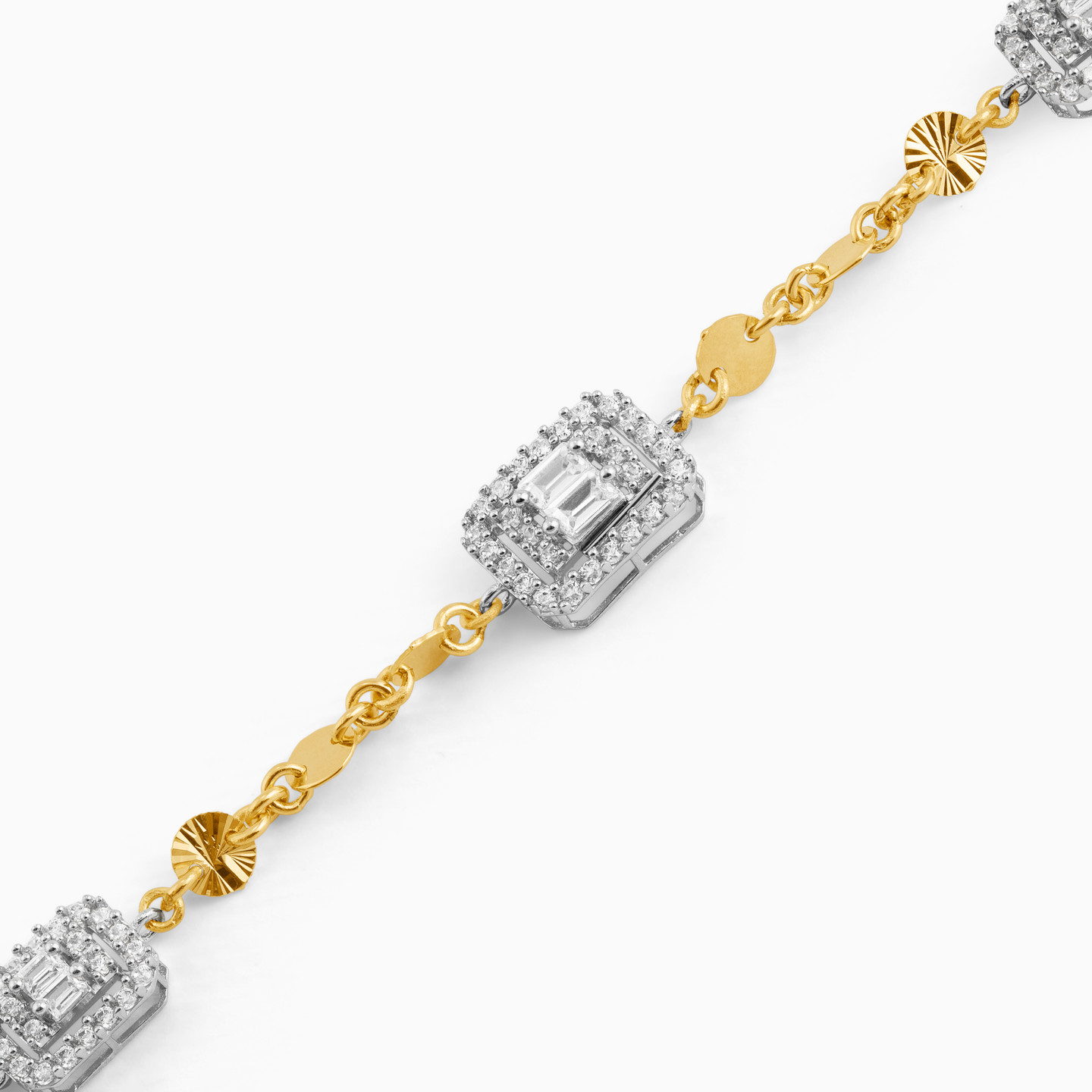 18K Gold Cubic Zirconia Chain Bracelet - 3