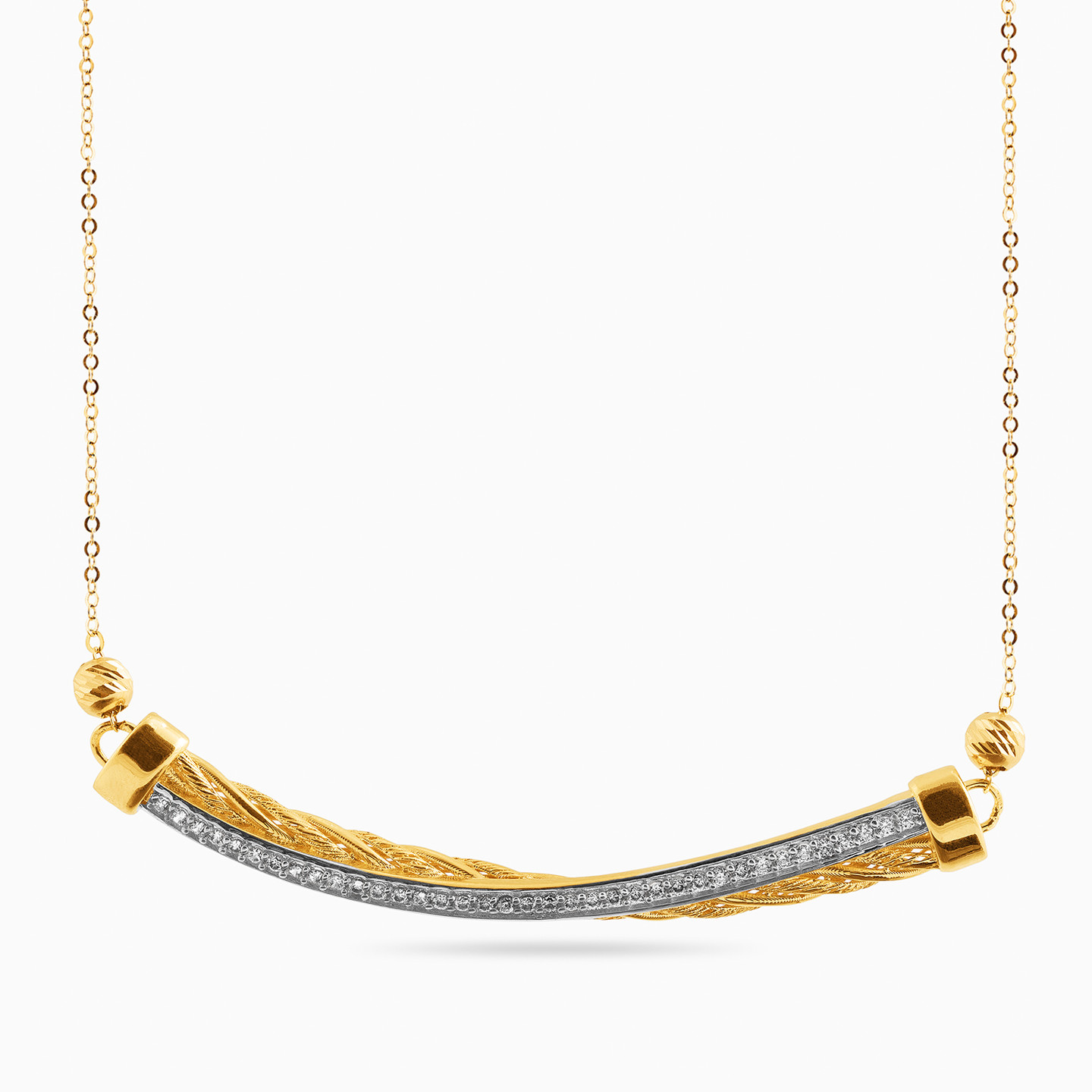 Curve Cubic Zirconia Necklace in 18K Gold Curve Cubic Zirconia Necklace in 18K Gold