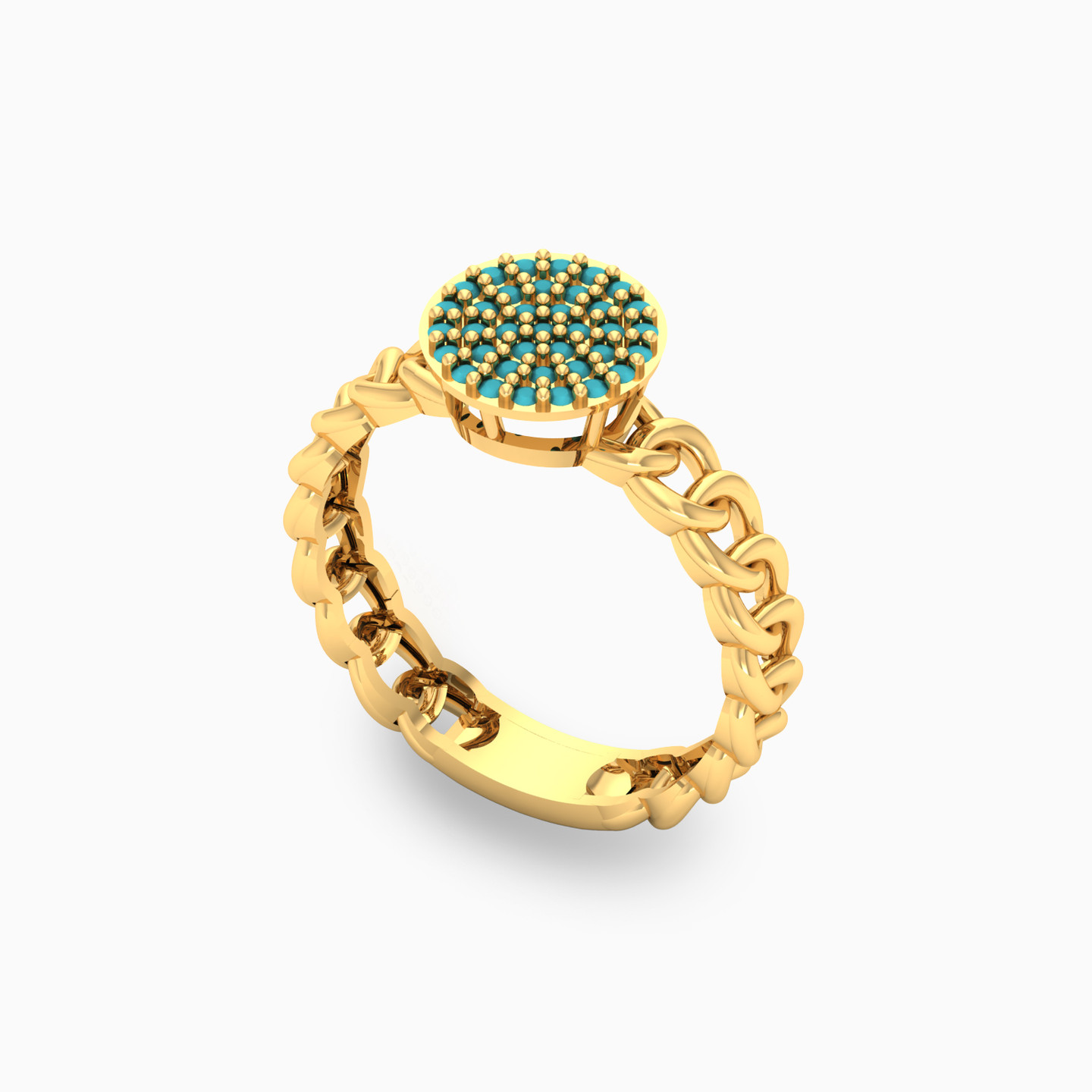 Circle Colored Stones Ring in 18K Gold - 2