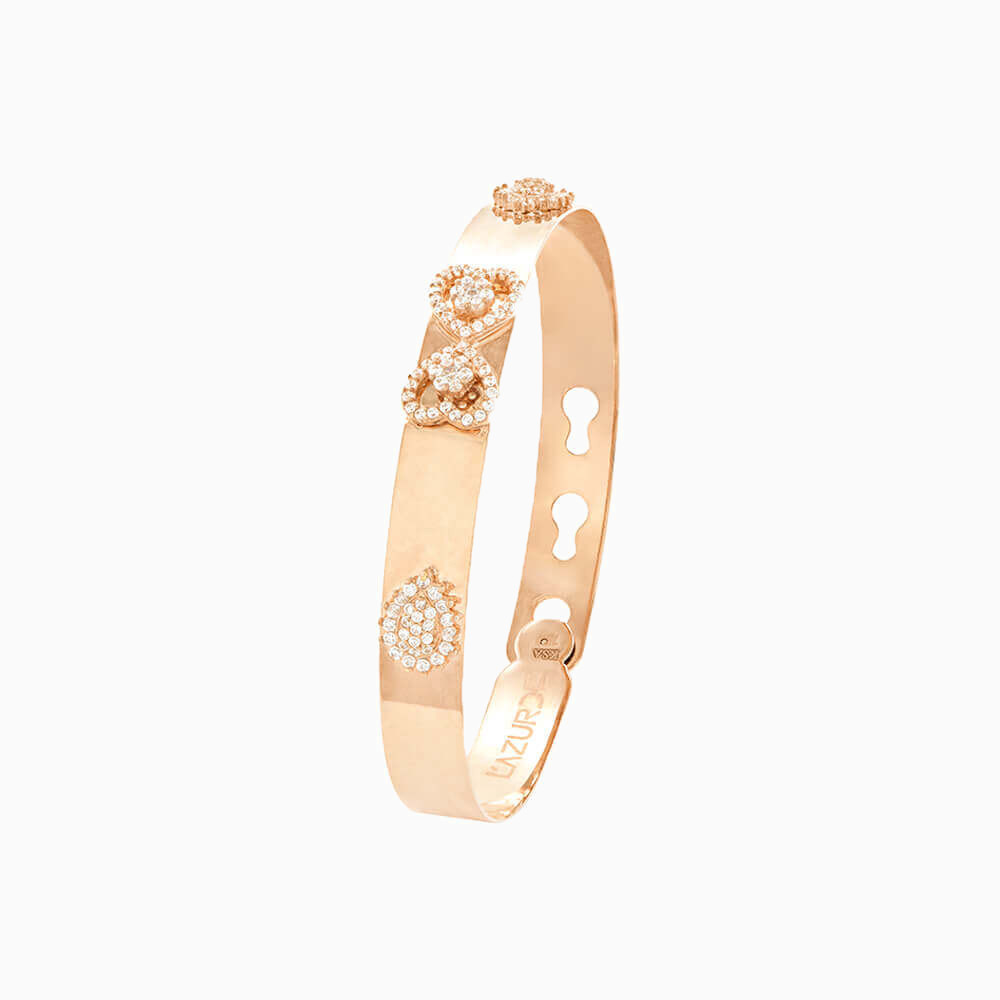 Heart Cubic Zirconia Cuff Bracelet in 18K Gold Heart Cubic Zirconia Cuff Bracelet in 18K Gold