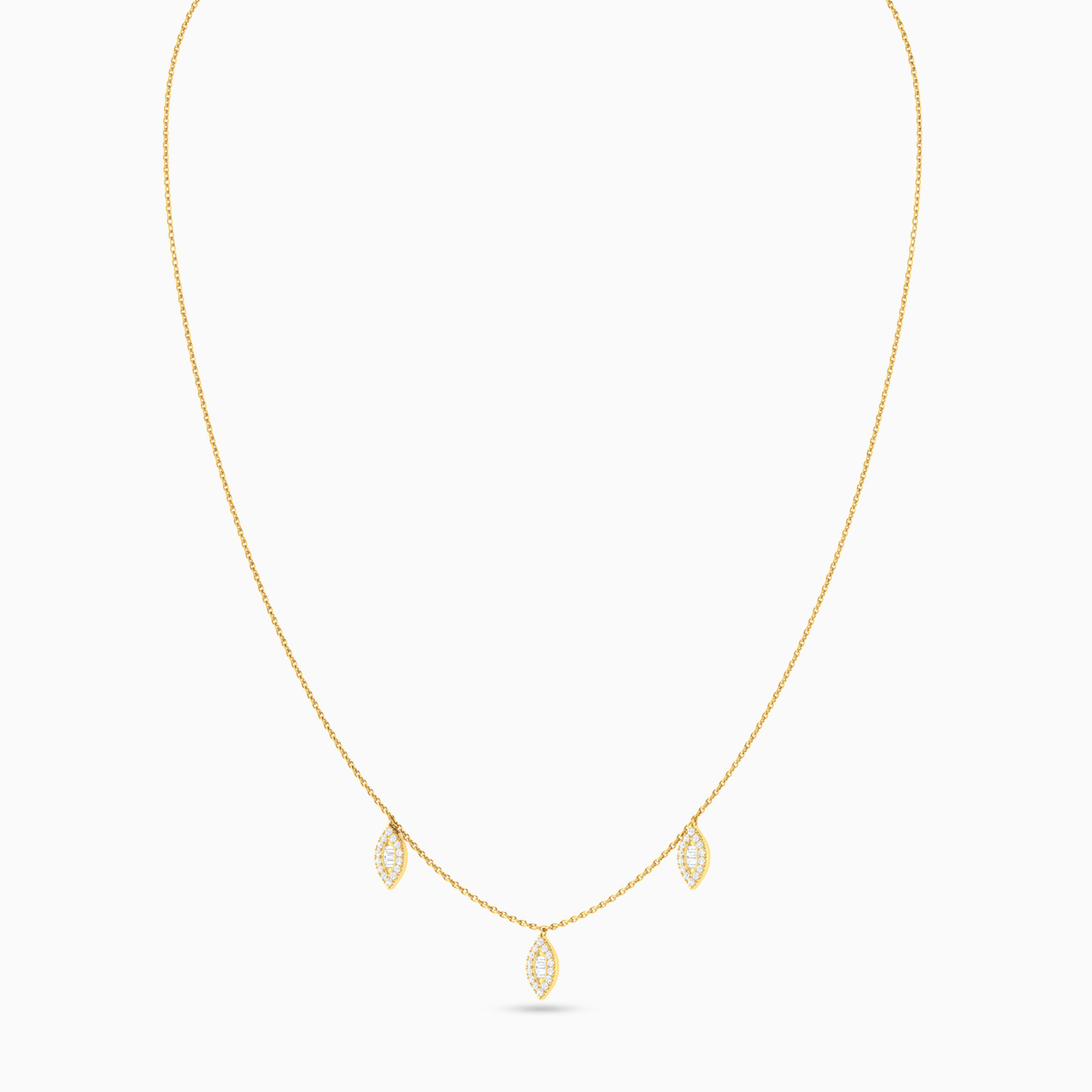 Marquise Diamond Chain Necklace in 18K Gold - 3 Marquise Diamond Chain Necklace in 18K Gold - 3