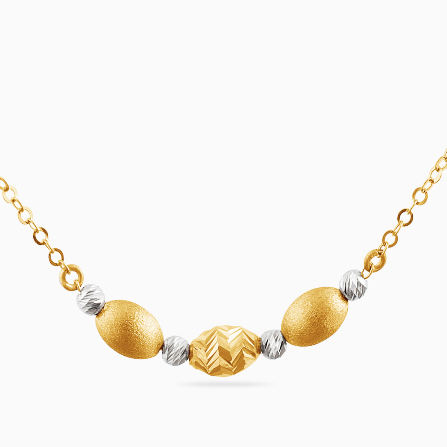 Beaded Chain Necklace in 18K Gold | Miss L' KSA