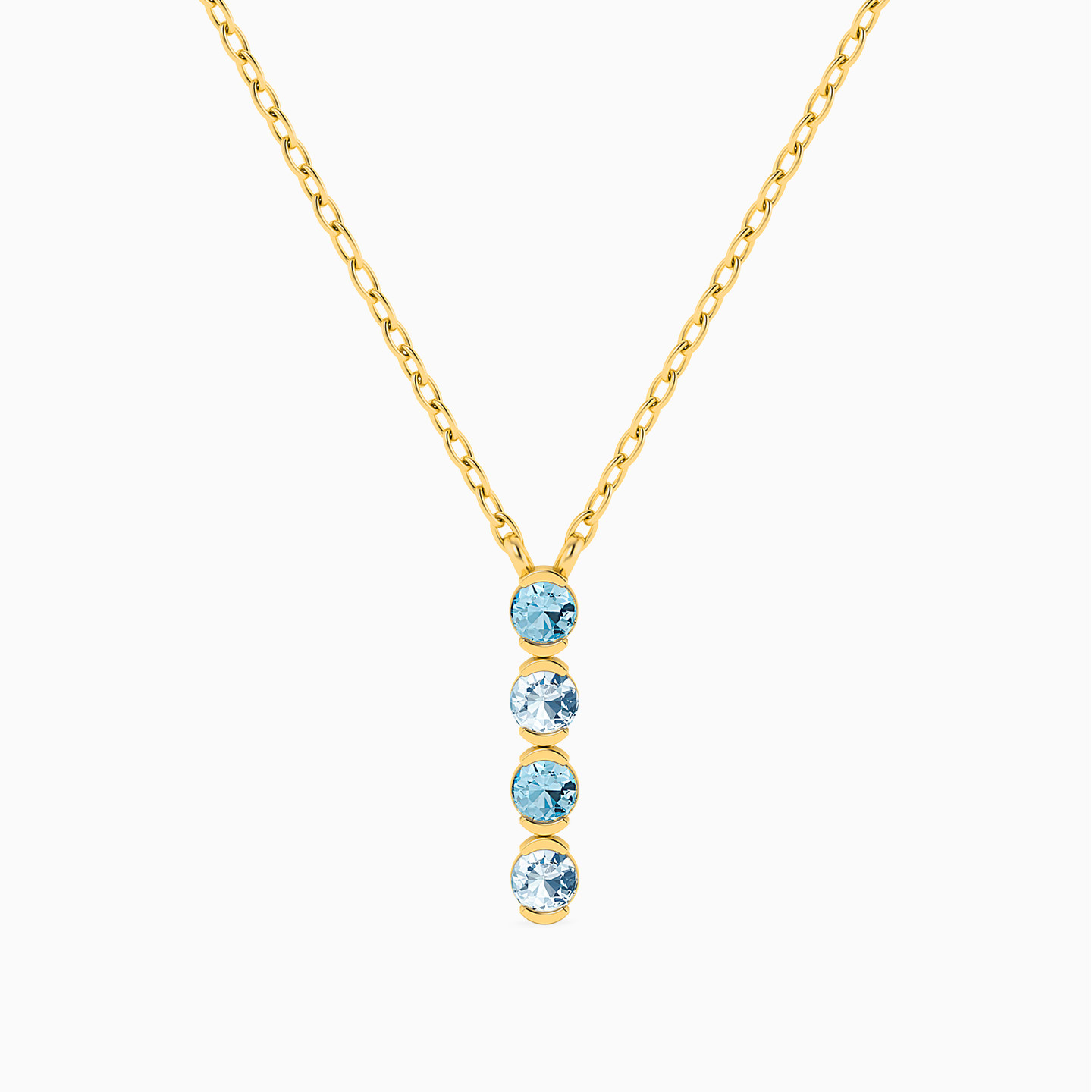 Circle Colored Stones Necklace In 18K Gold Circle Colored Stones Necklace In 18K Gold