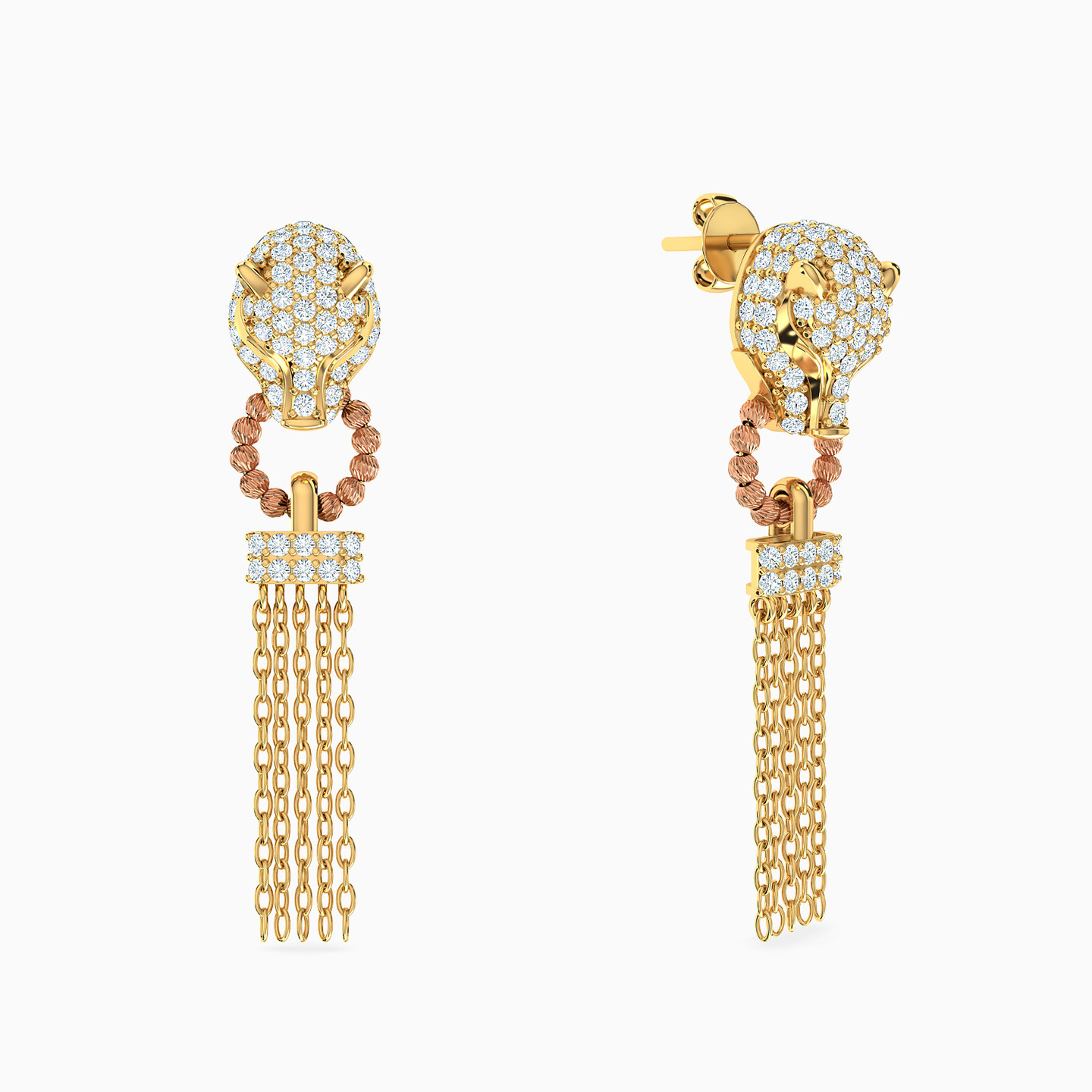 طقم كامل ذهب فهد عيار 18 قيراط مزين بأحجار الزركون (4 قطع) - 5 طقم كامل ذهب فهد عيار 18 قيراط مزين بأحجار الزركون (4 قطع) - 5