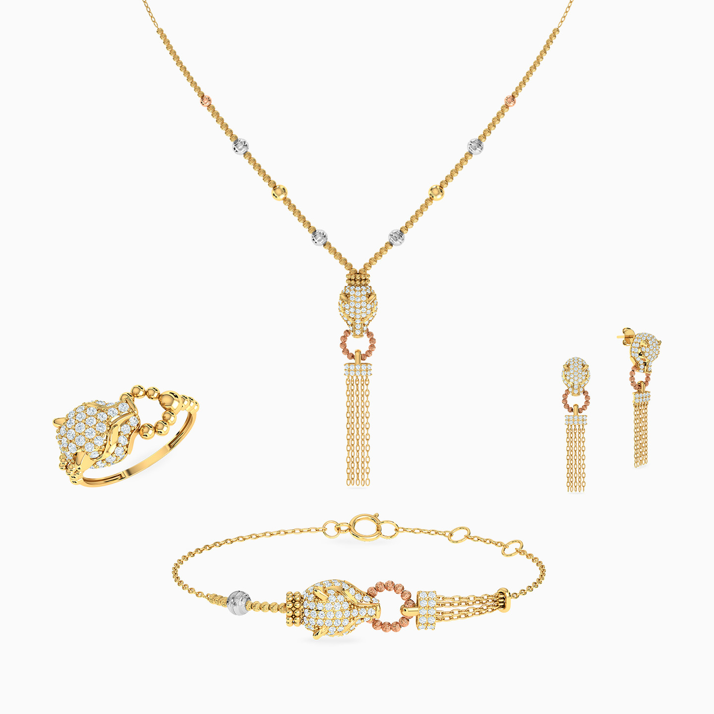 18K Gold Cubic Zirconia Jewelry Set