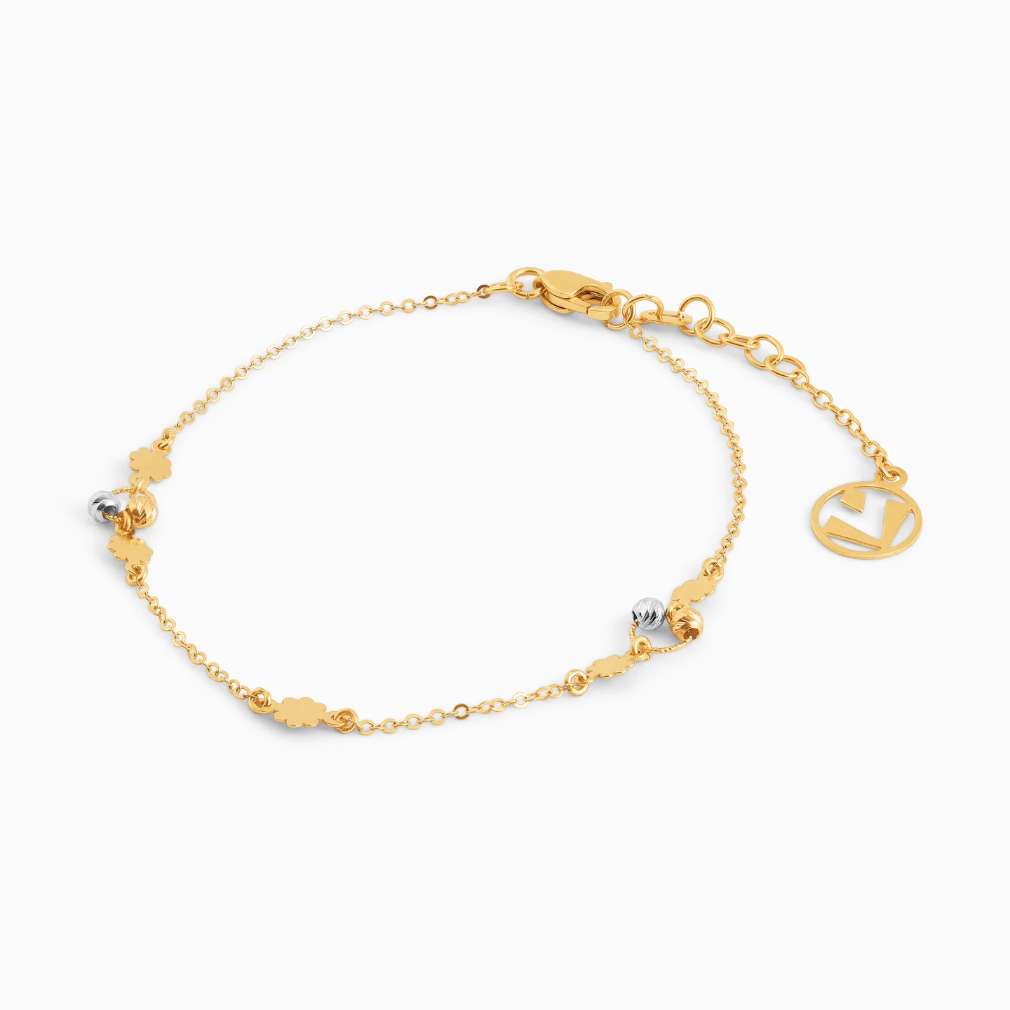 Flower Chain Bracelet in 18K Gold - 2 Flower Chain Bracelet in 18K Gold - 2