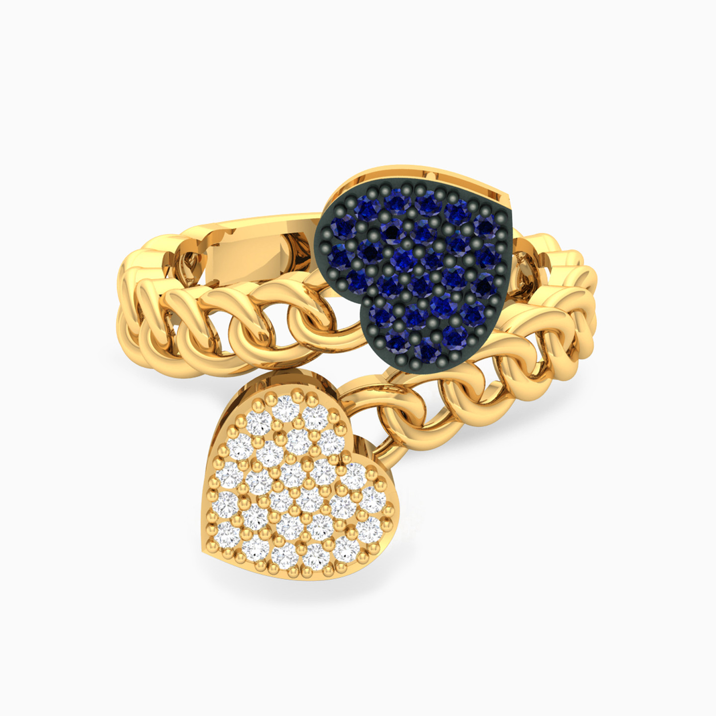 خاتم ذهب قلب عيار 18 قيراط مزين بحجر أزرق خاتم ذهب قلب عيار 18 قيراط مزين بحجر أزرق