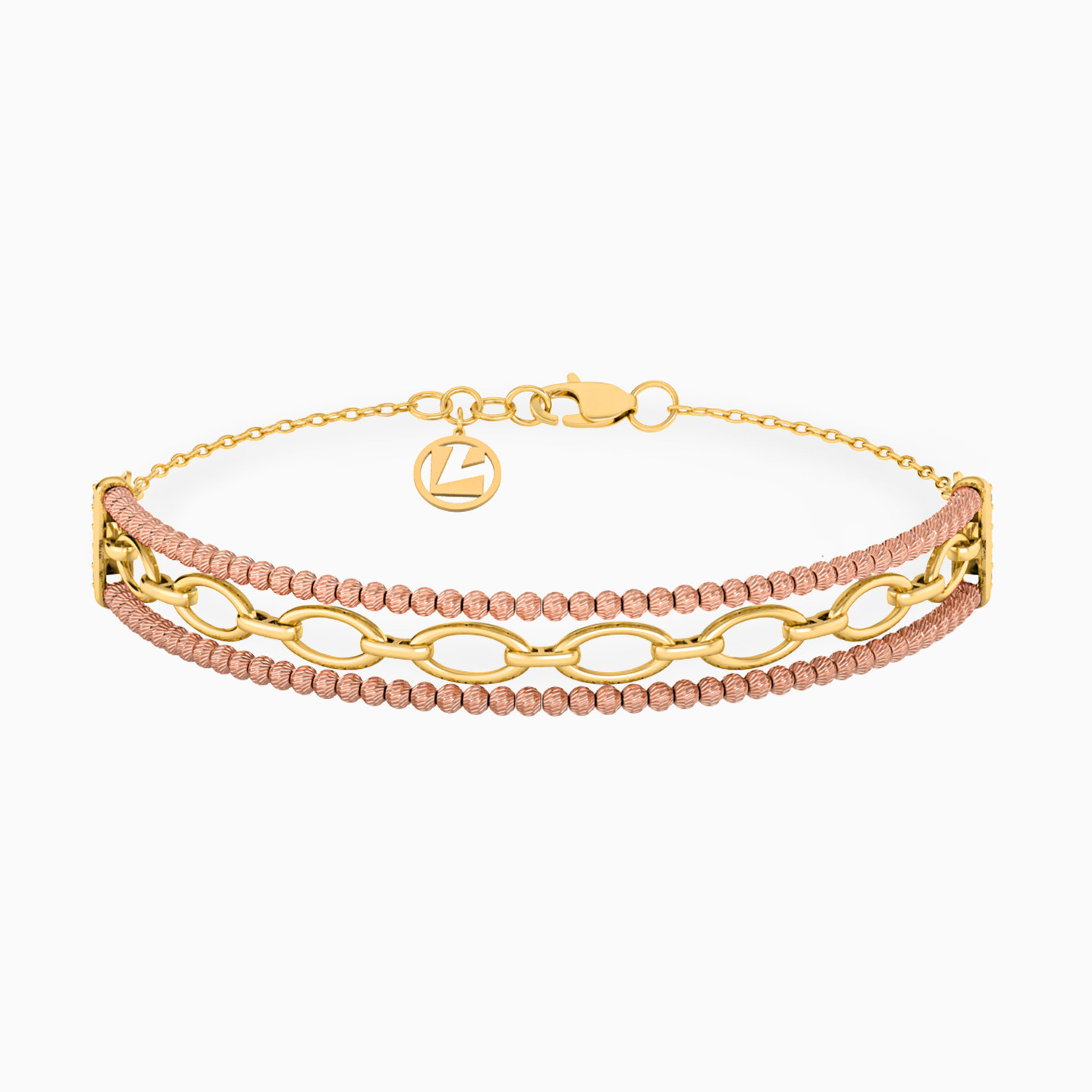 21K Gold Cubic Zirconia Chain Bracelet