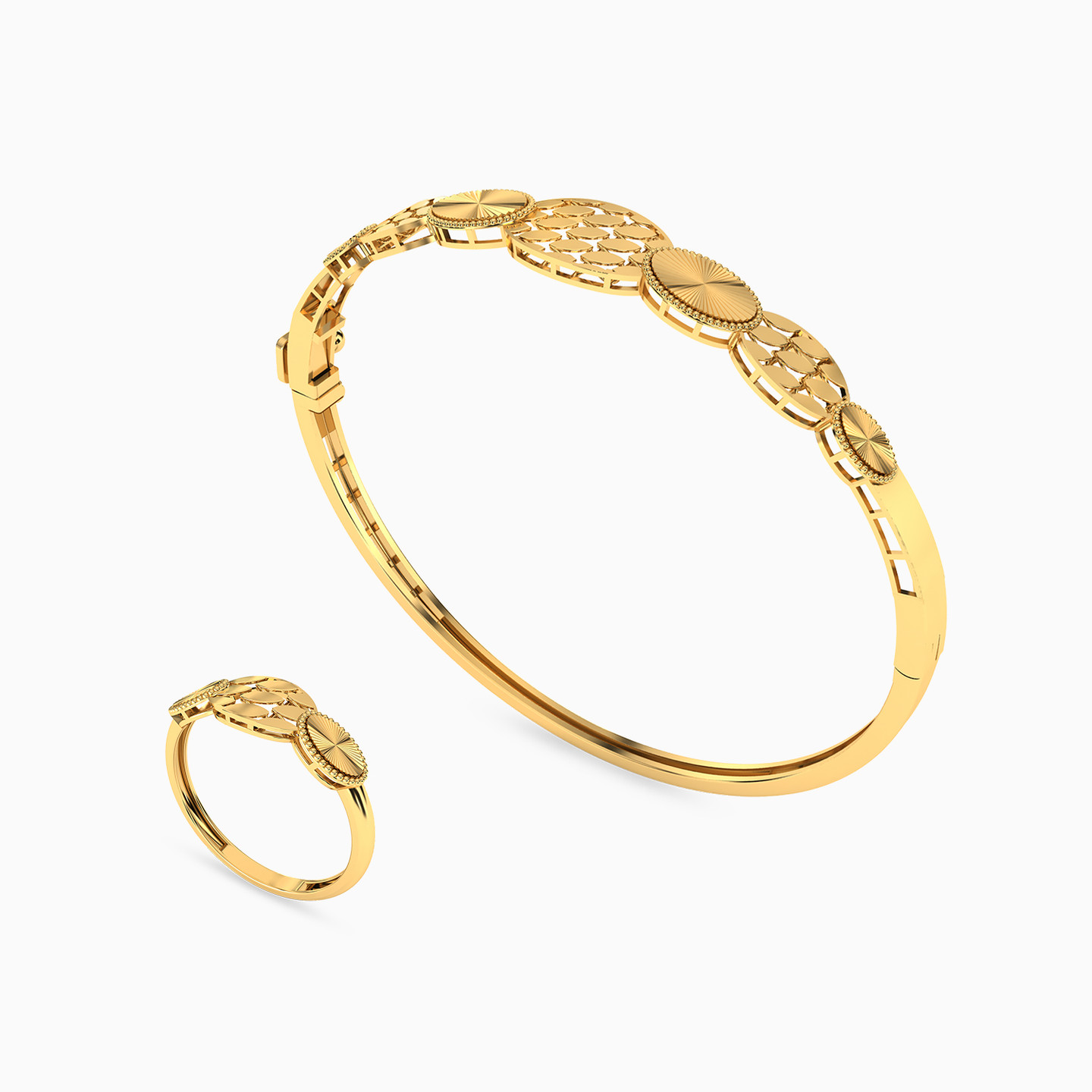 نصف طقم بيضاوي عيار 21 قيراط (2 قطع) نصف طقم بيضاوي عيار 21 قيراط (2 قطع)