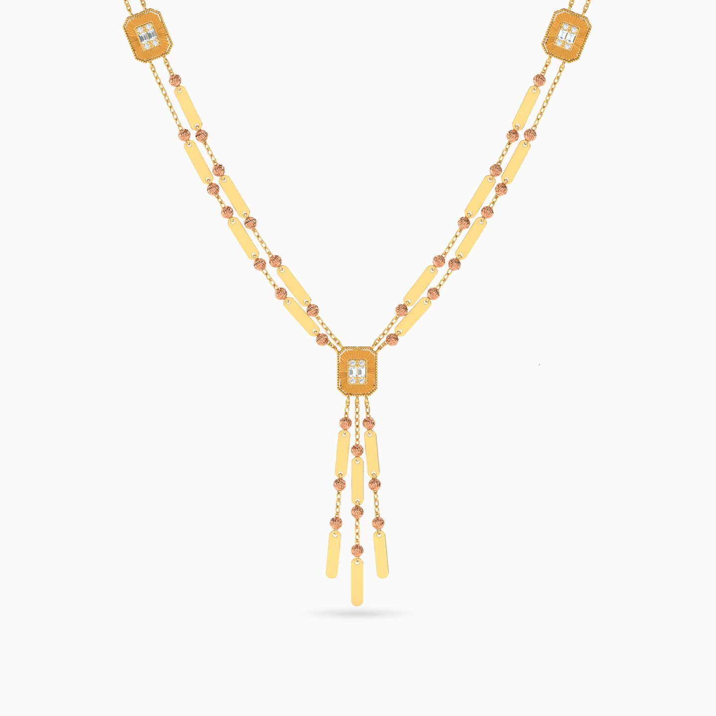 21K Gold Cubic Zirconia Pendant Necklace