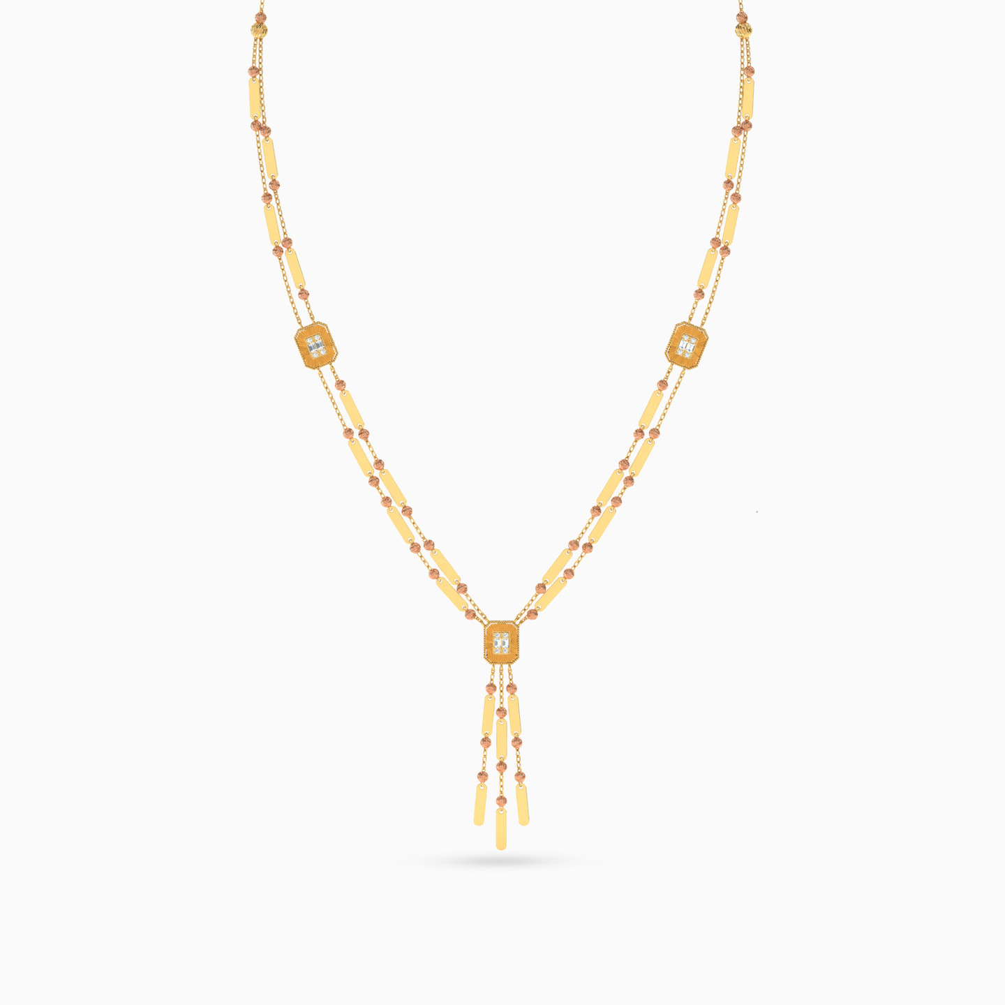 21K Gold Cubic Zirconia Pendant Necklace - 3