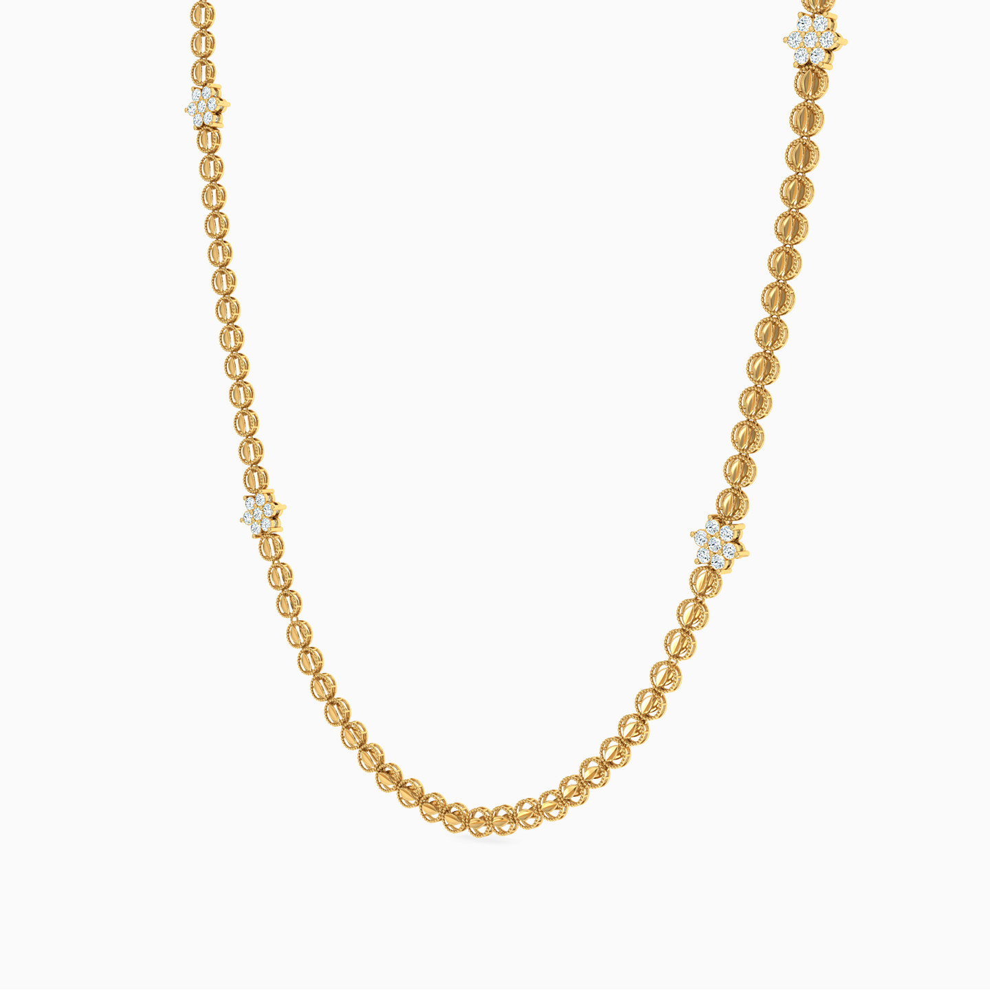 21K Gold Cubic Zirconia Chain Necklace - 2