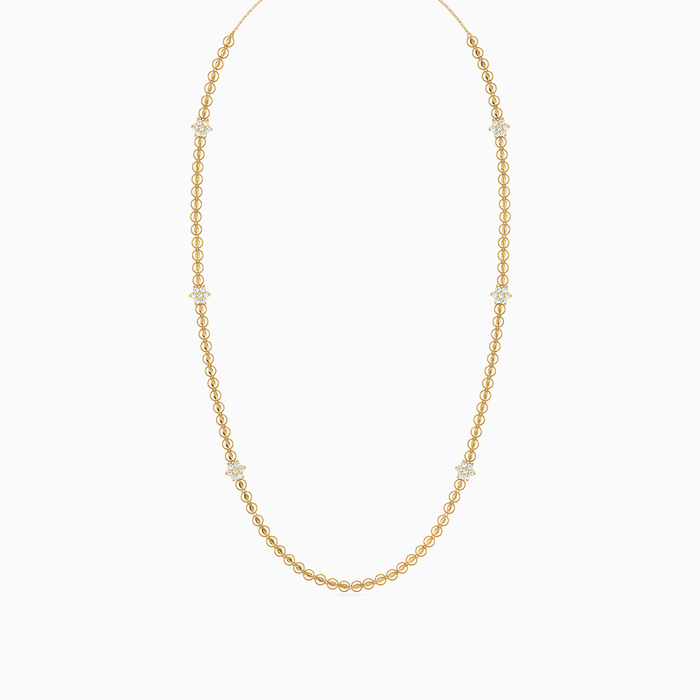 21K Gold Cubic Zirconia Chain Necklace - 3