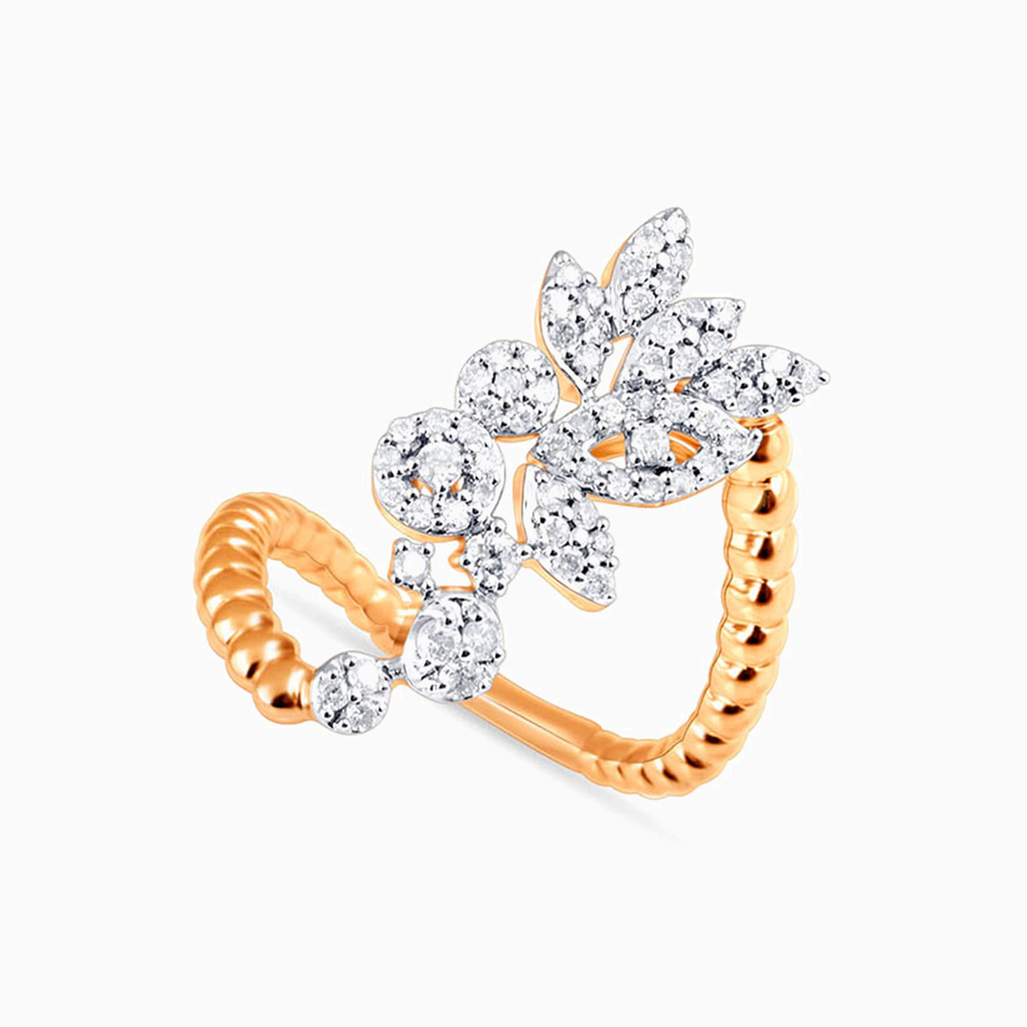Flower Diamond Ring in 18K Gold - 2 Flower Diamond Ring in 18K Gold - 2