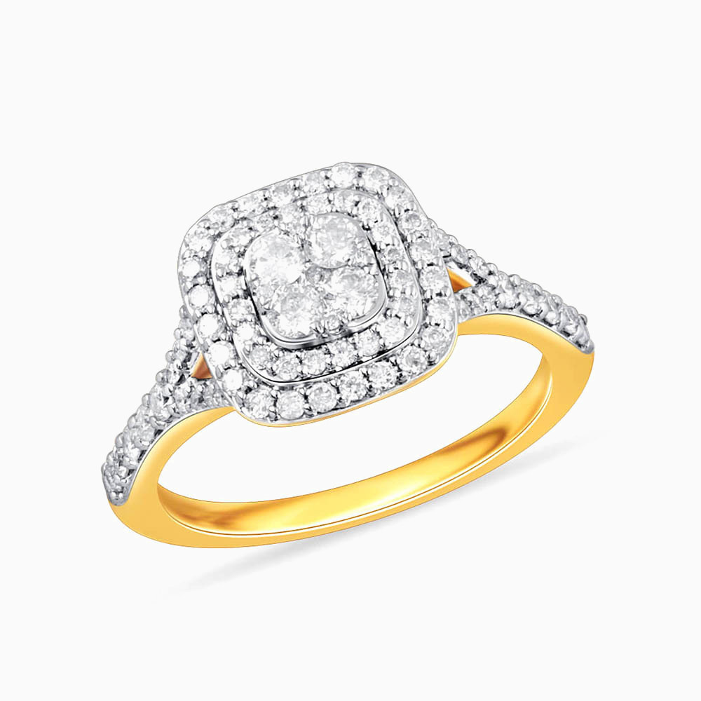 Square Diamond Ring in 18K Gold - 2 Square Diamond Ring in 18K Gold - 2