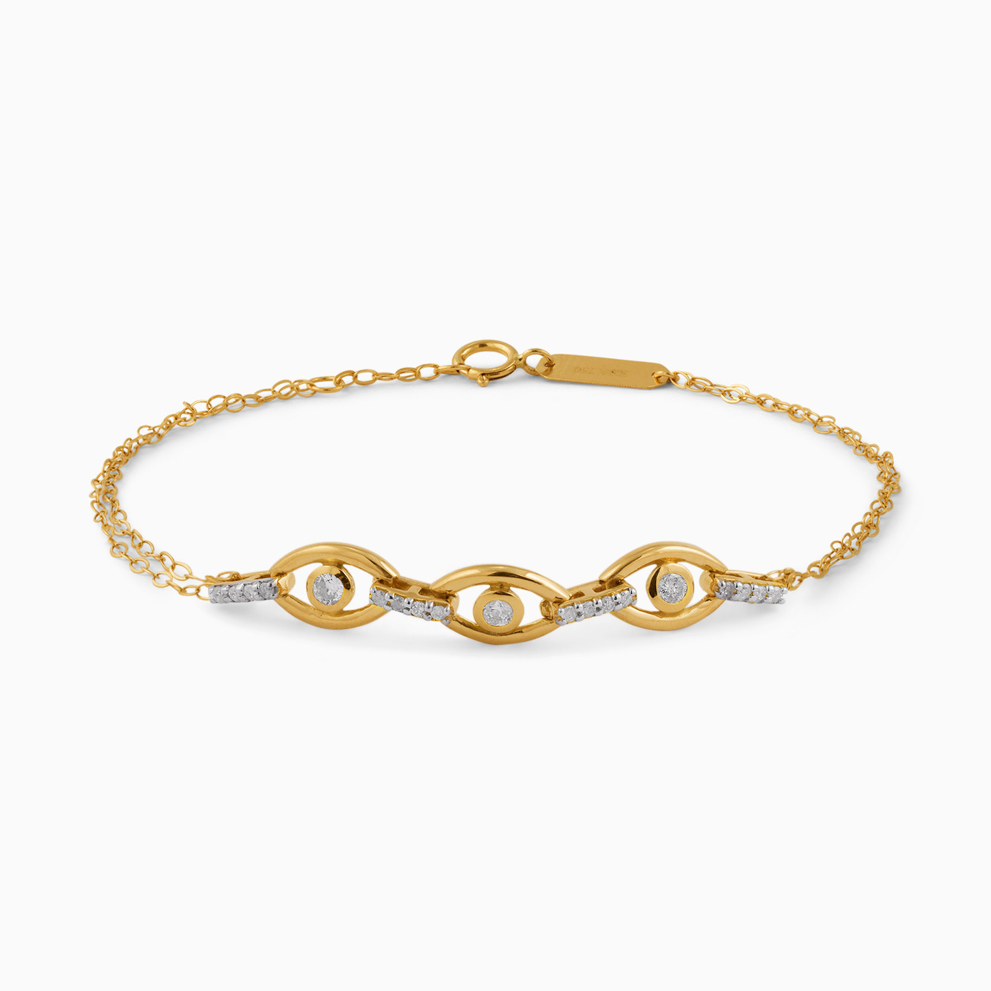 Link Diamond Chain Bracelet in 18K Gold - 4 Link Diamond Chain Bracelet in 18K Gold - 4