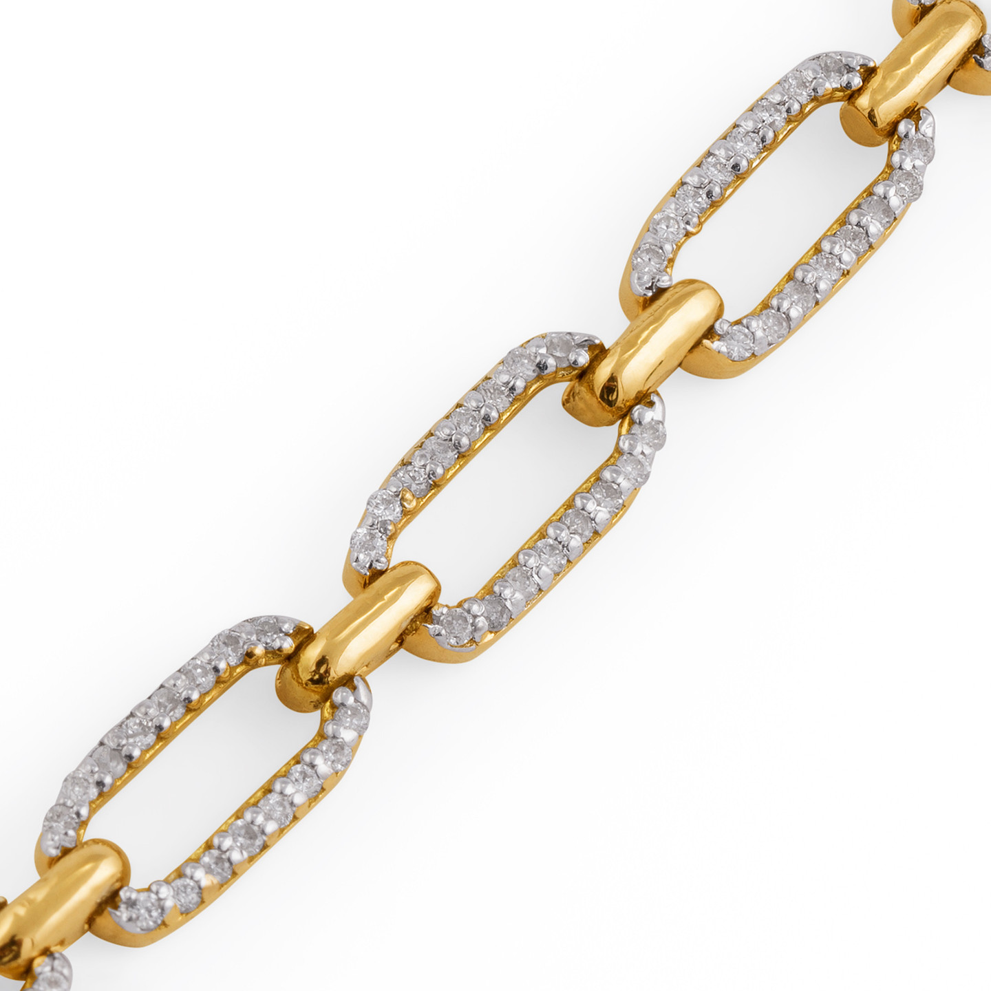 Link Diamond Chain Bracelet in 18K Gold - 3 Link Diamond Chain Bracelet in 18K Gold - 3