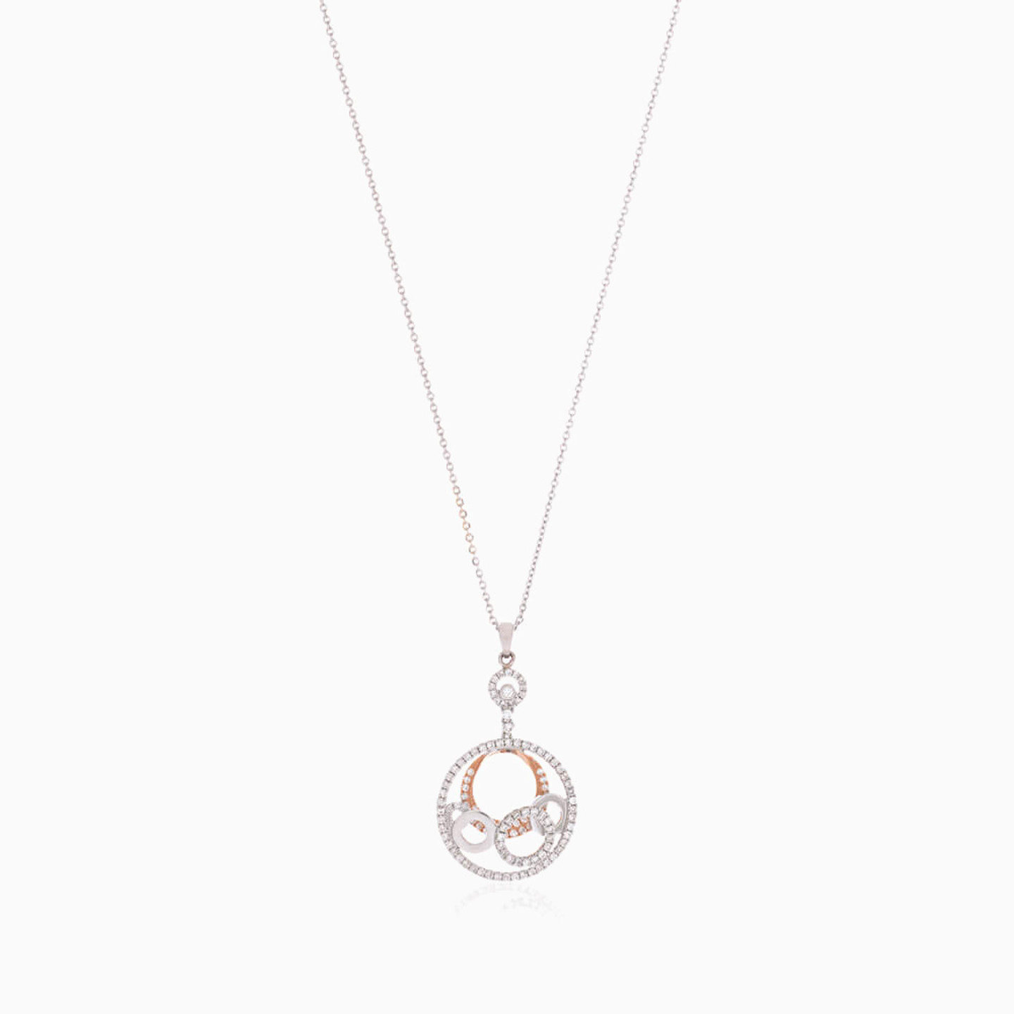 Circle Diamond Necklace in 18K Gold - 2 Circle Diamond Necklace in 18K Gold - 2