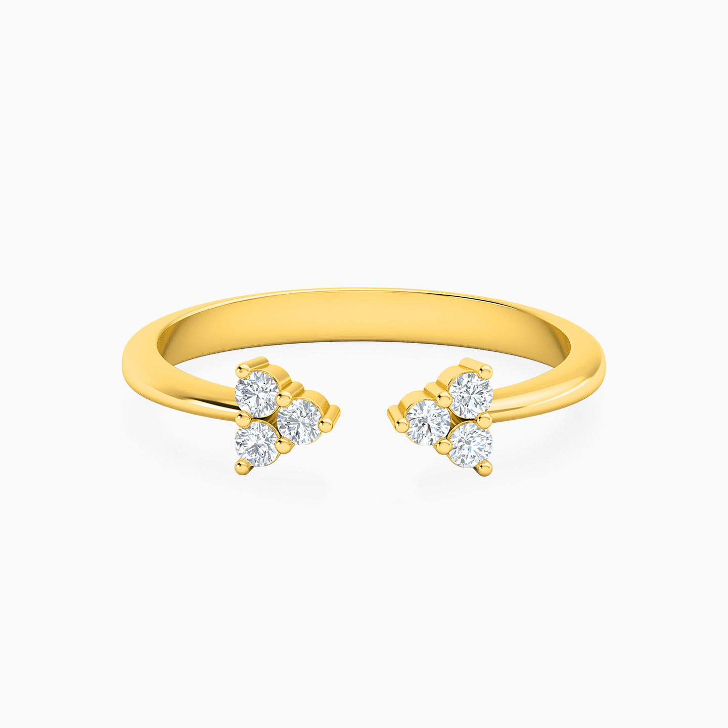 Triangle Diamonds Two headed Ring in 18K Gold Triangle Diamonds Two headed Ring in 18K Gold