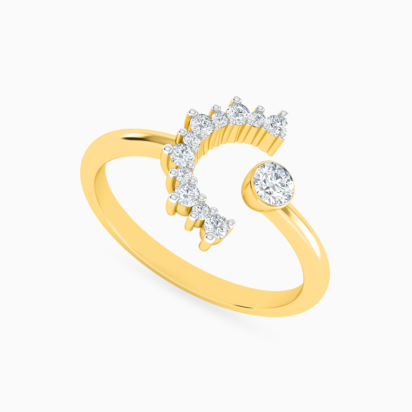 18K Gold Diamond Two-headed Ring - 2