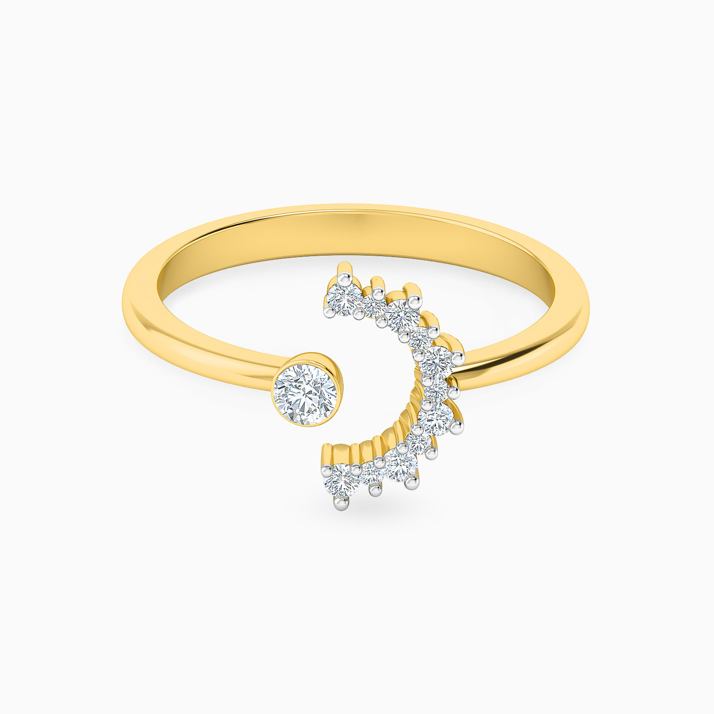 18K Gold Diamond Two-headed Ring