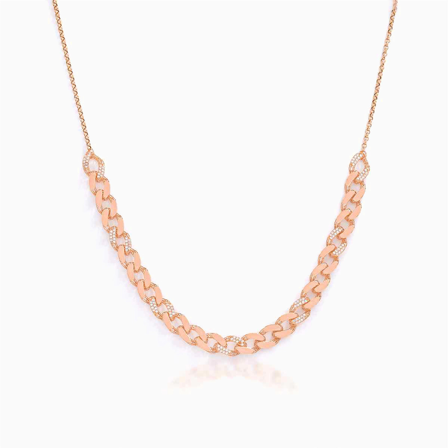 21K Gold Cubic Zirconia Chain Necklace - 3