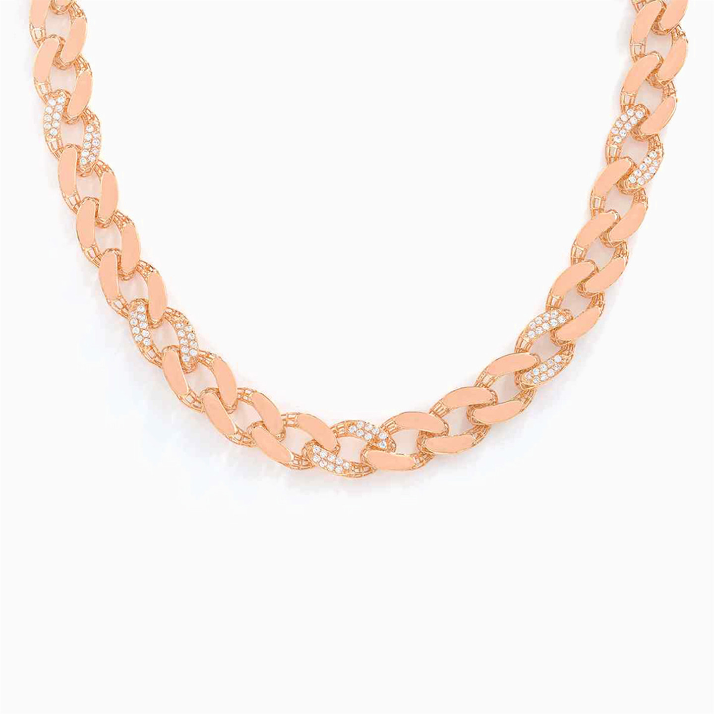 21K Gold Cubic Zirconia Chain Necklace - 2