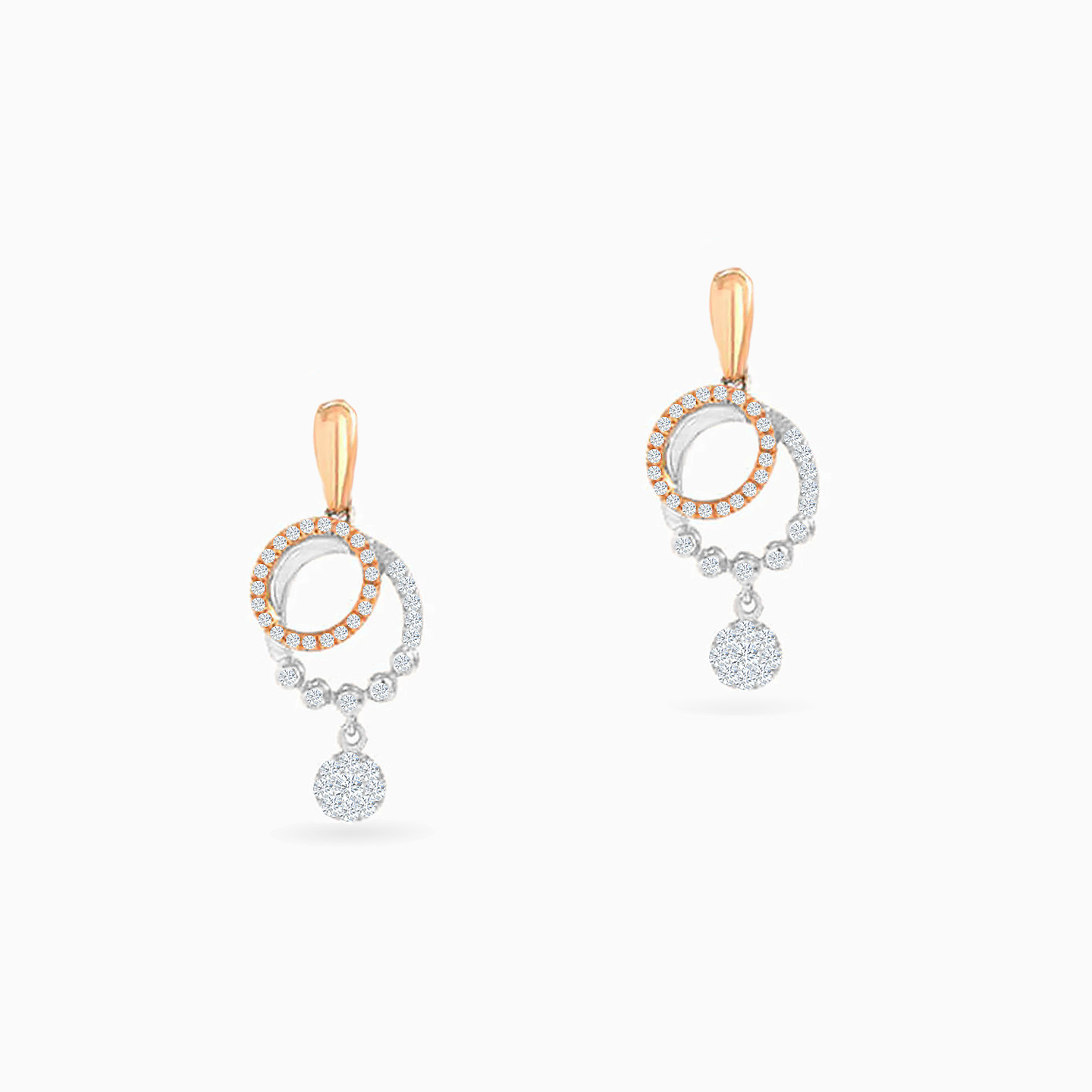 Circle Diamond Drop Earrings in 18K Gold Circle Diamond Drop Earrings in 18K Gold