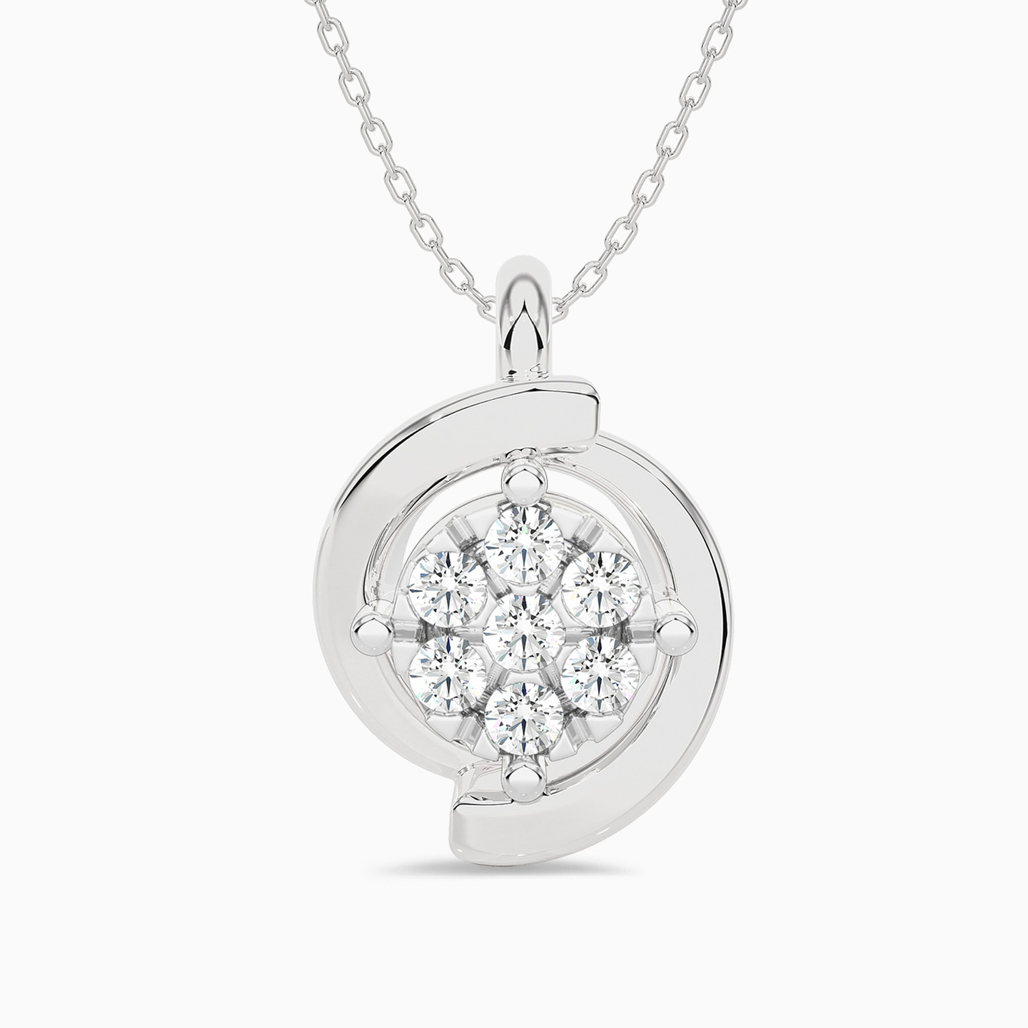 Floral Swirl Diamond Pendant Necklace in 18K Gold Floral Swirl Diamond Pendant Necklace in 18K Gold