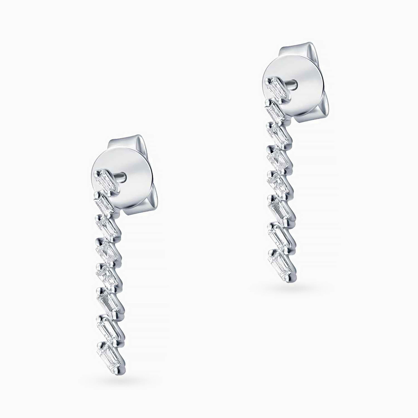 Slim Diamond Drop Earrings in 18K Gold Slim Diamond Drop Earrings in 18K Gold