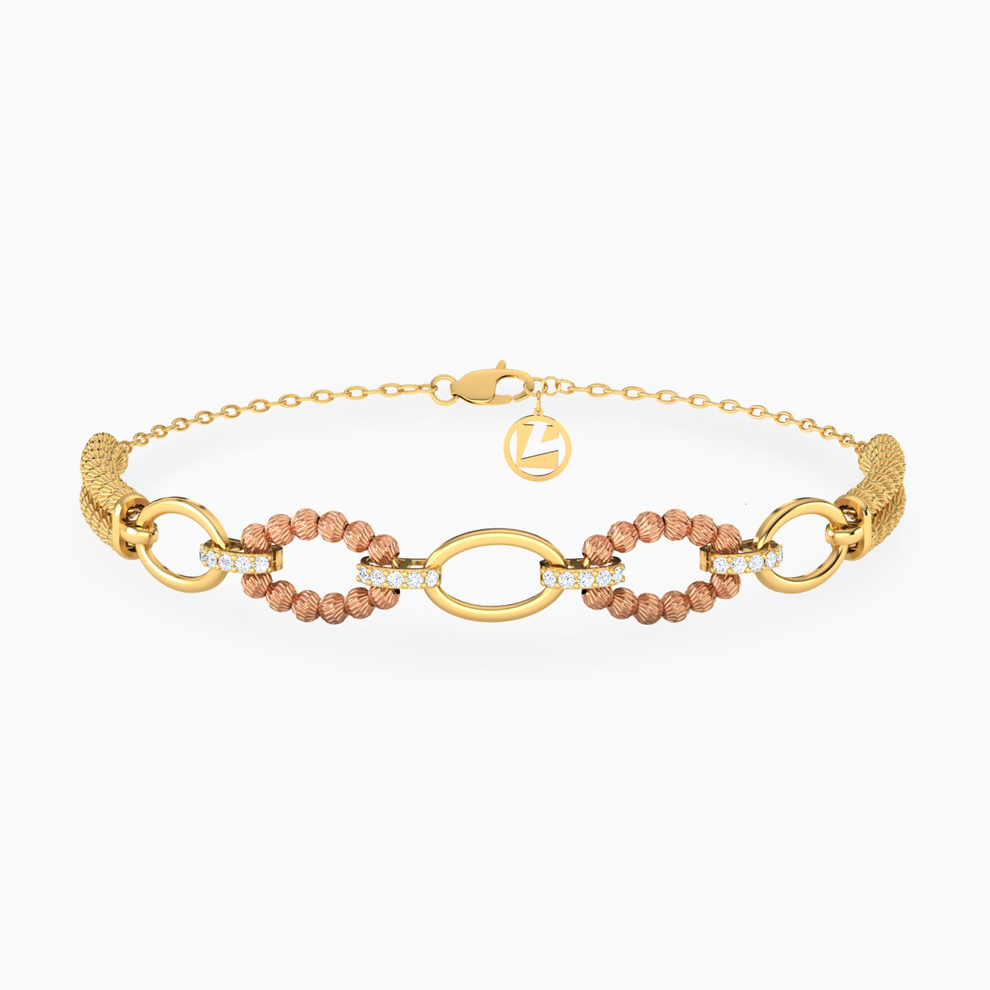 21K Gold Cubic Zirconia Chain Bracelet