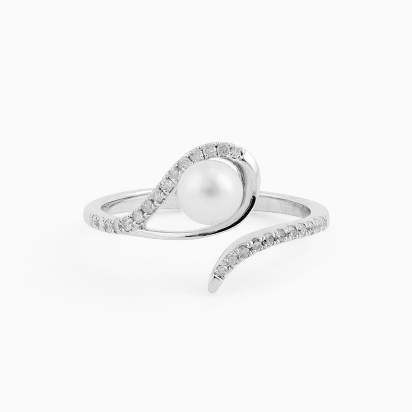 18K Gold Diamond & Pearls Statement Ring